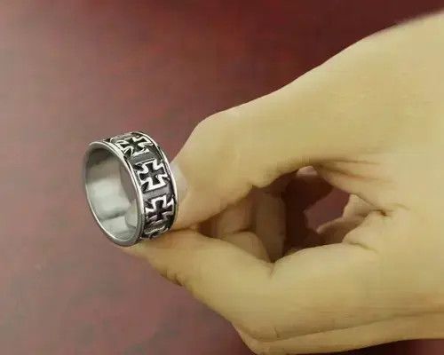 Ring Of Fire Punk style cross ring Size ONE SIZE - 3 Thumbnail