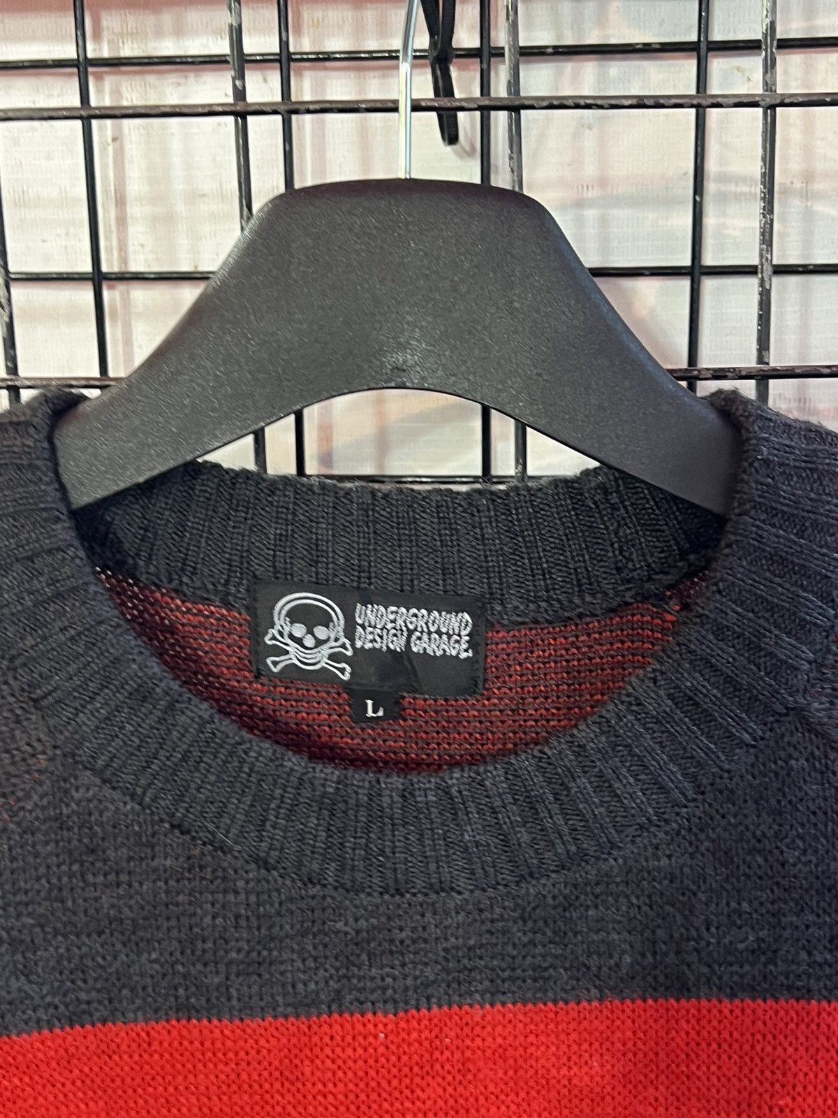 Vintage Underground design garage japan stripe Sweater knitwear Size US L / EU 52-54 / 3 - 2 Thumbnail