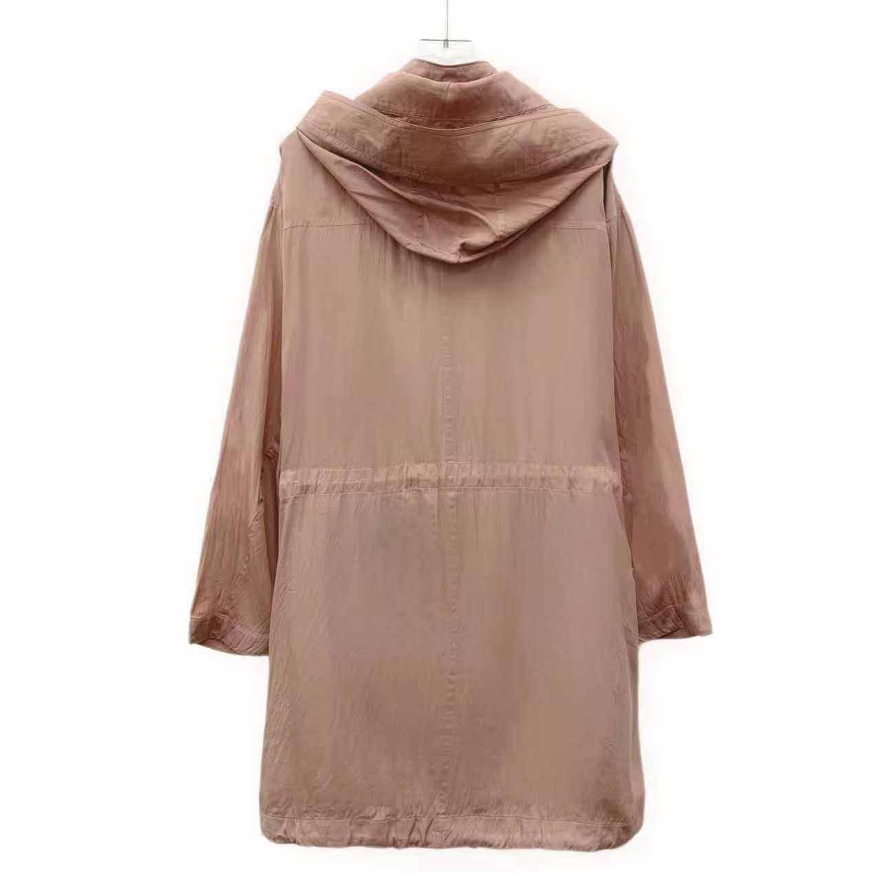 Loro Piana Loro Piana pink silk hooded long-sleeve trench coat Size S / US 4 / IT 40 - 2 Thumbnail