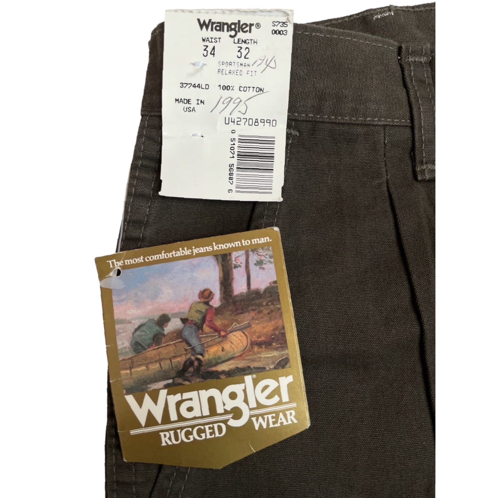 Wrangler VINTAGE Wrangler Rugged Wear Sportsman Jeans Men 34x32 Green 1990s USA Made NWT NOS Belt Loops Tapered奥 Size US 34 / EU 50 - 3 Thumbnail