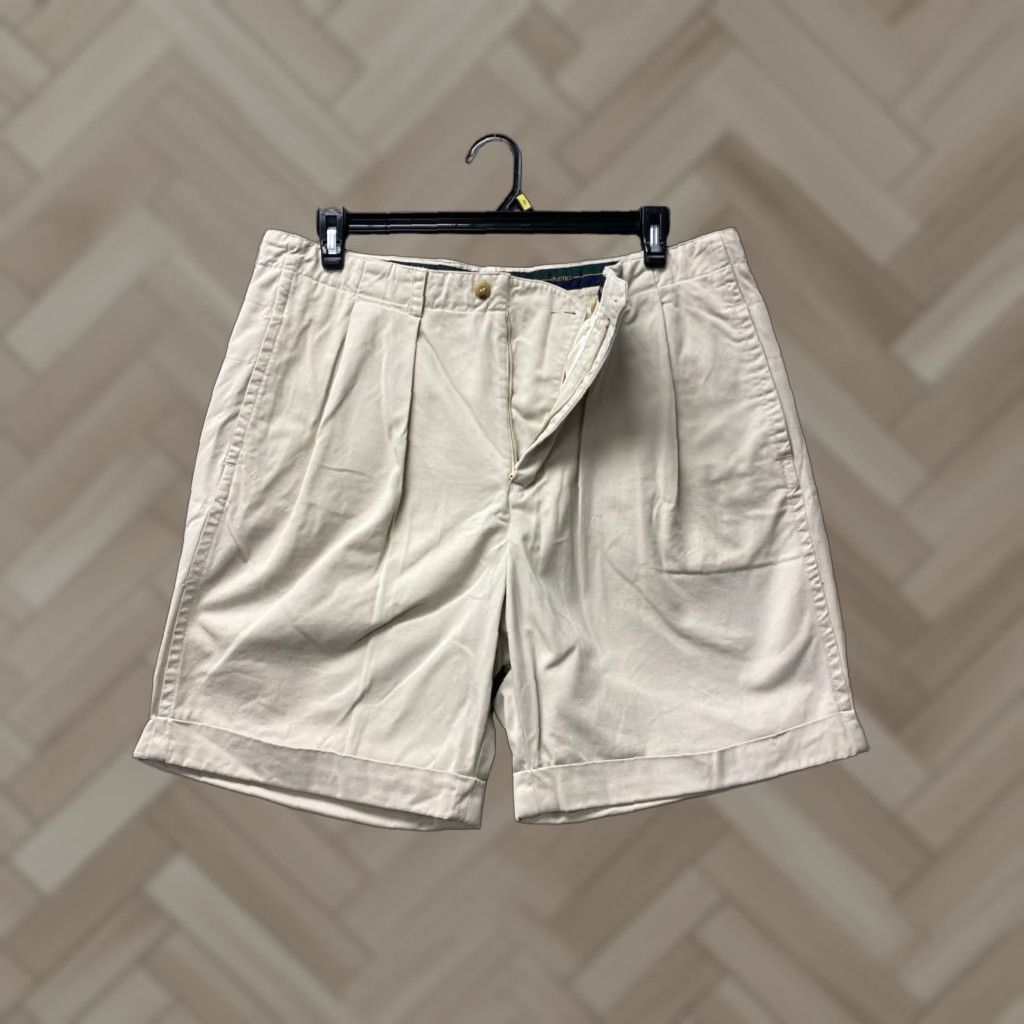 Nautica VINTAGE Nautica Men's Khaki Chino Shorts Sz 38 Flat Front Casual Cotton Summer Fall Spring Size US 38 / EU 54 - 1 Thumbnail