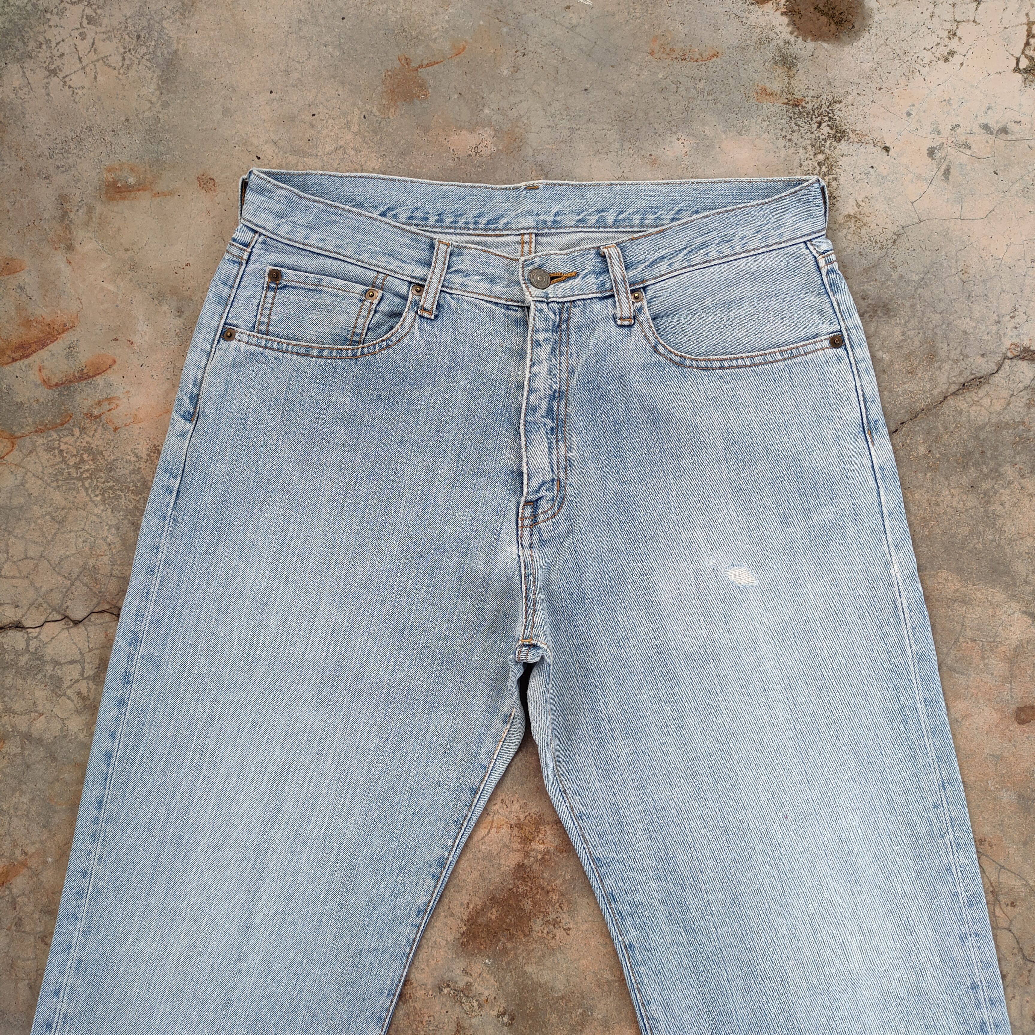 Japanese Brand × Jean × Vintage W35 VINTAGE JAPAN STRAIGHT FADED DISTRESSED JEAN DENIM PANTS Size US 35 - 3 Thumbnail