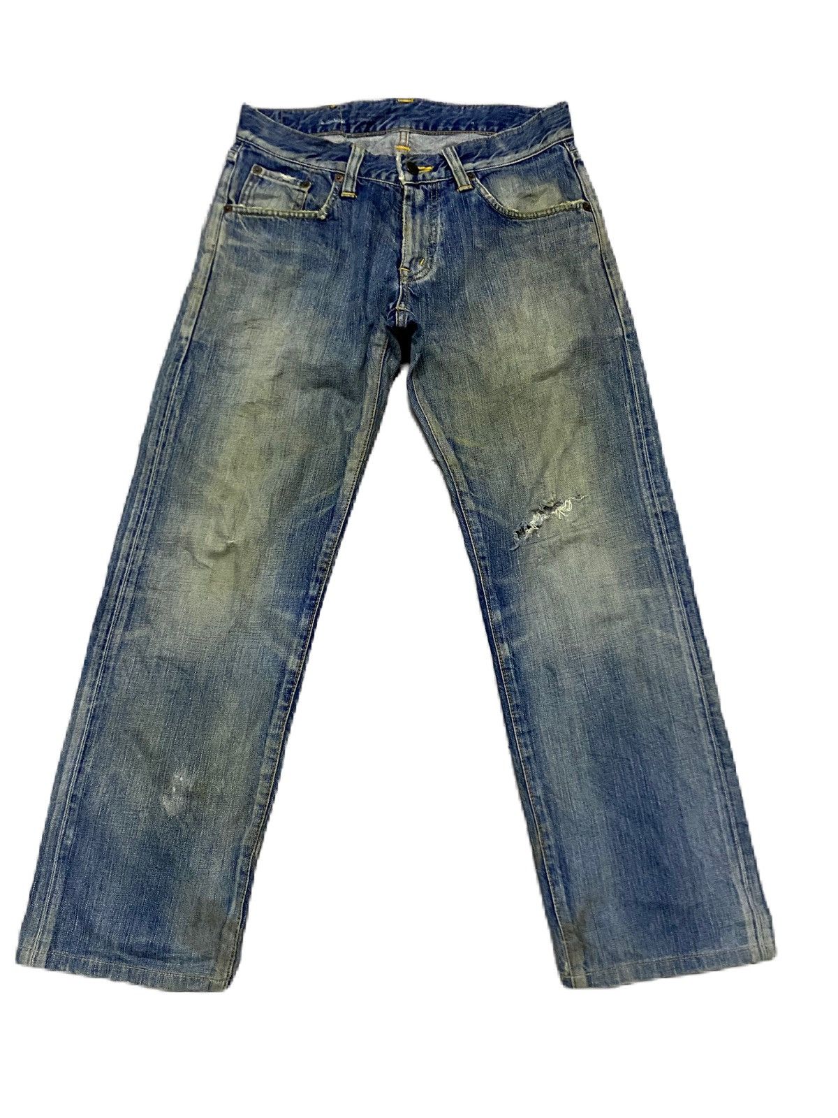 Edwin × Japanese Brand JAPAN BRAND ART OF DISTRESS DENIM RIPPED STYLE Size US 32 / EU 48 - 2 Thumbnail