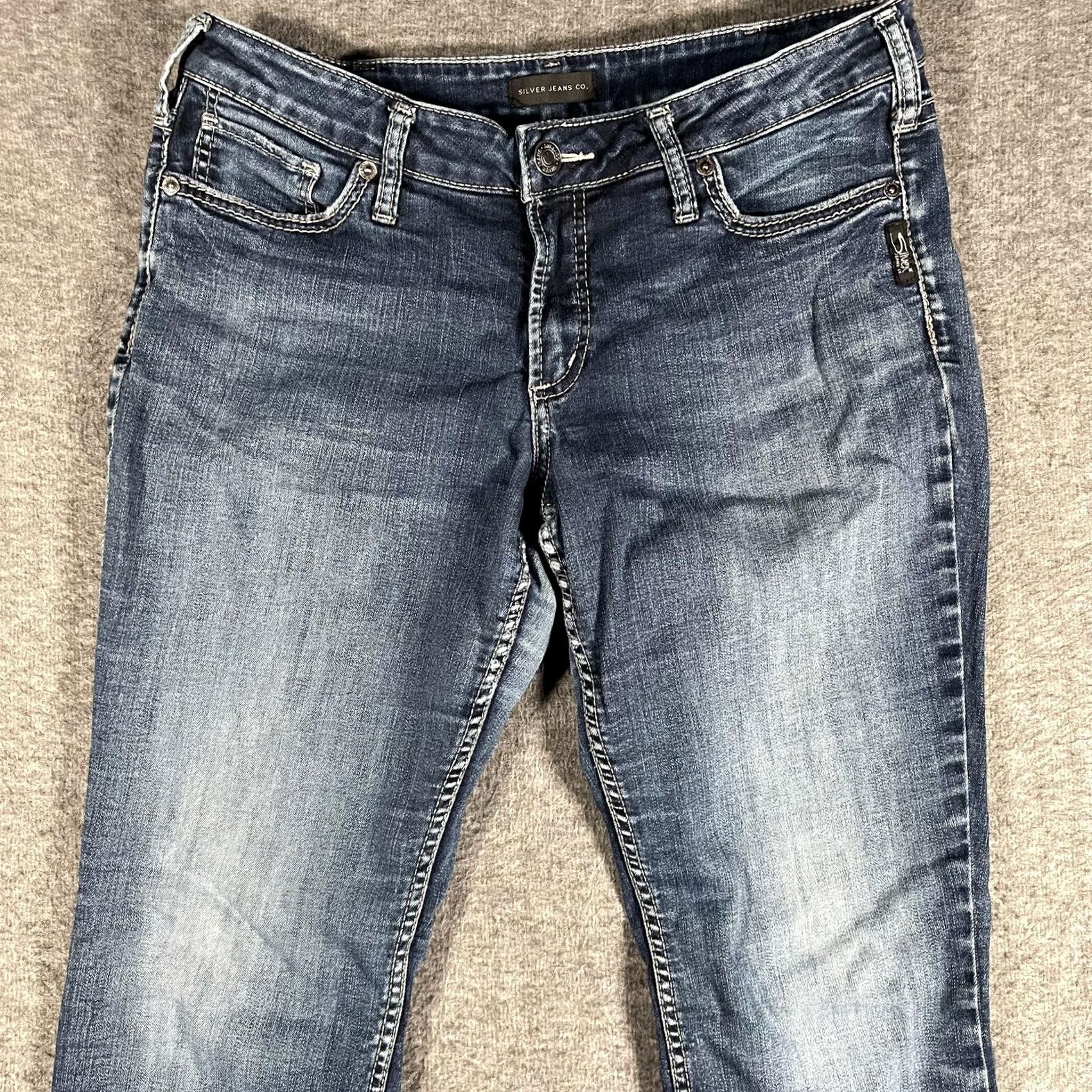 Silver Jeans Co. Silver Jeans Suki Womens 38x33 Slim Bootcut Denim Stretch Embroidered Boot Jeans Size 26" / US 2 / IT 38 - 2 Thumbnail