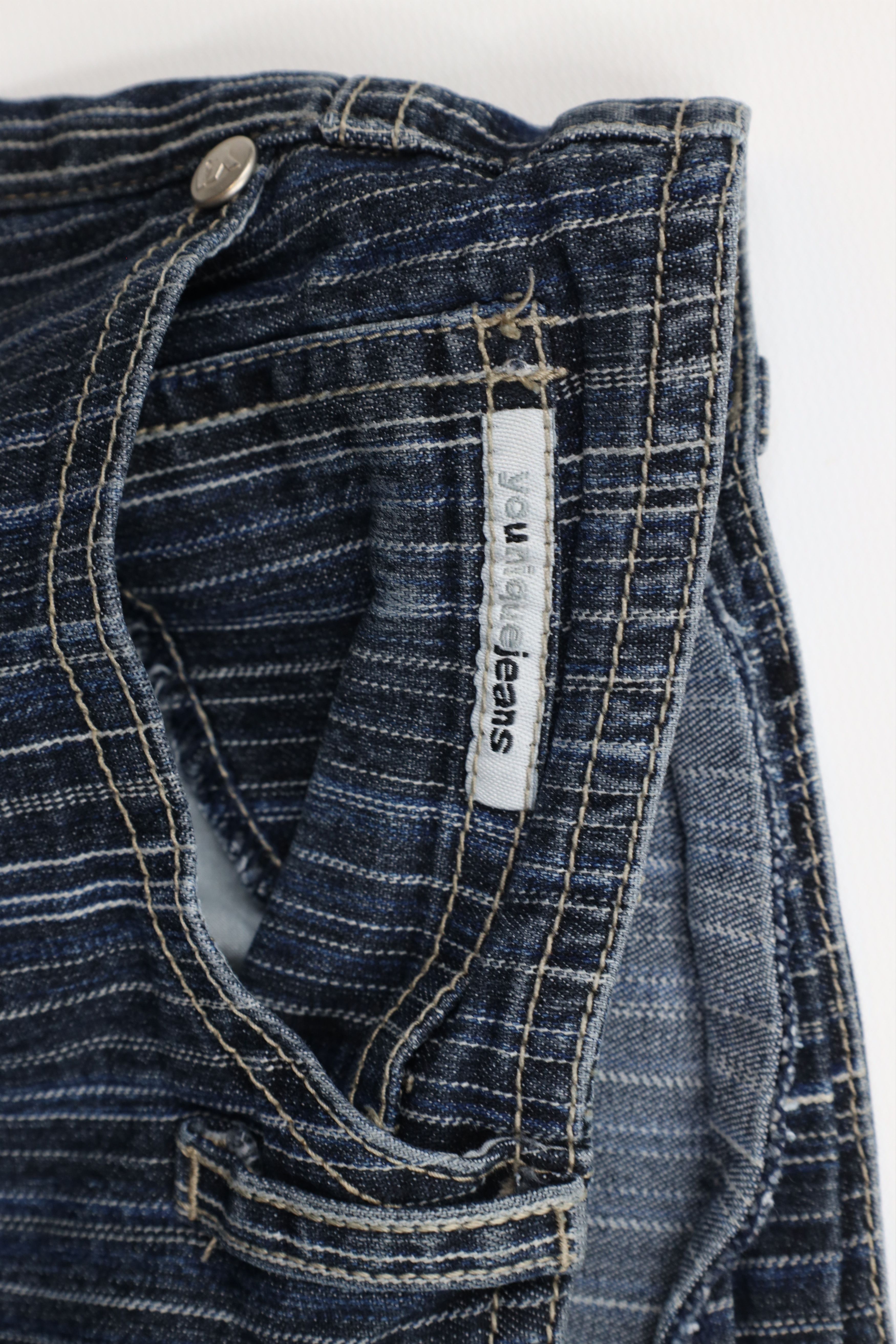 Vintage Vintage Y2K Streetwear Striped Flared Wide Leg Denim Jeans Size 32" / US 10 / IT 46 - 8 Thumbnail
