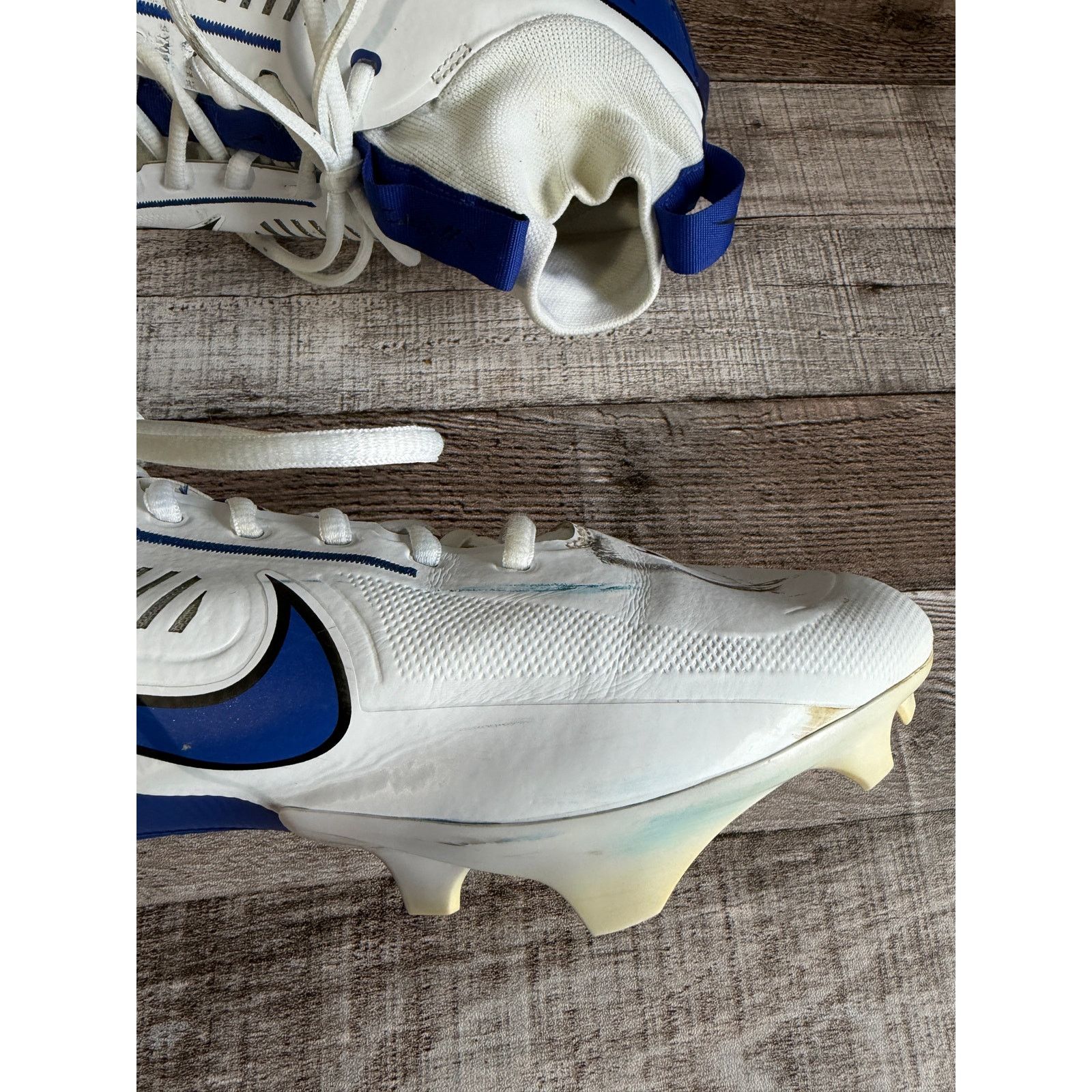 Nike Nike Blue and White Football Cleats Size 12.5 Size US 12.5 / EU 45-46 - 6 Thumbnail