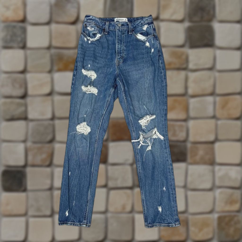 Abercrombie & Fitch Abercrombie & Fitch Curve Love High Rise Mom Jeans Womens 26 Blue Skinny Jeans 26x27 Women Modern Bohemian Love 90s Mens Womens Size 26" / US 2 / IT 38 - 1 Thumbnail
