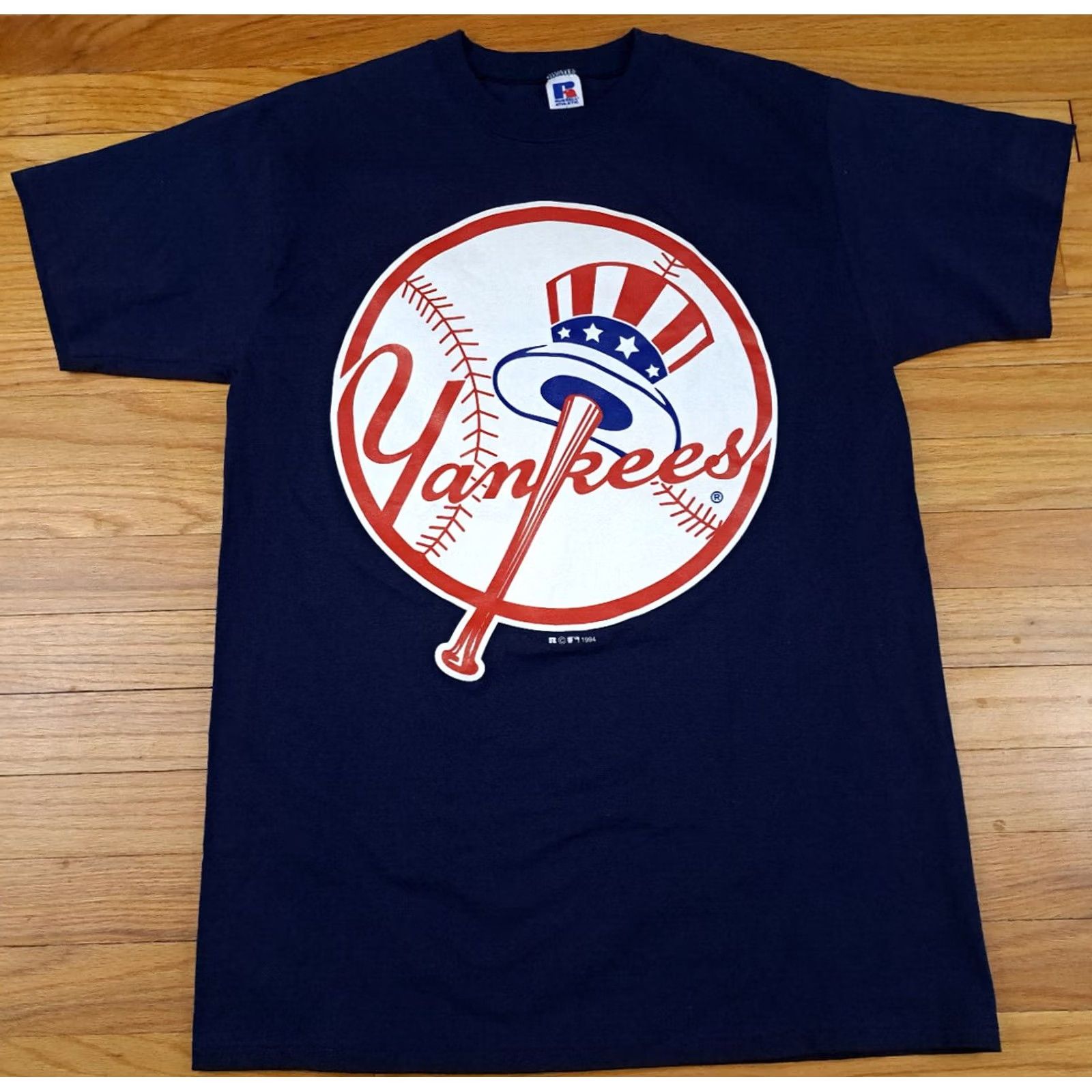 Vintage VINTAGE Yankees T-Shirt Russell USA Made 1994 Single Stitch Blue L Adult Men Boys? Unclear Size US L / EU 52-54 / 3 - 2 Thumbnail