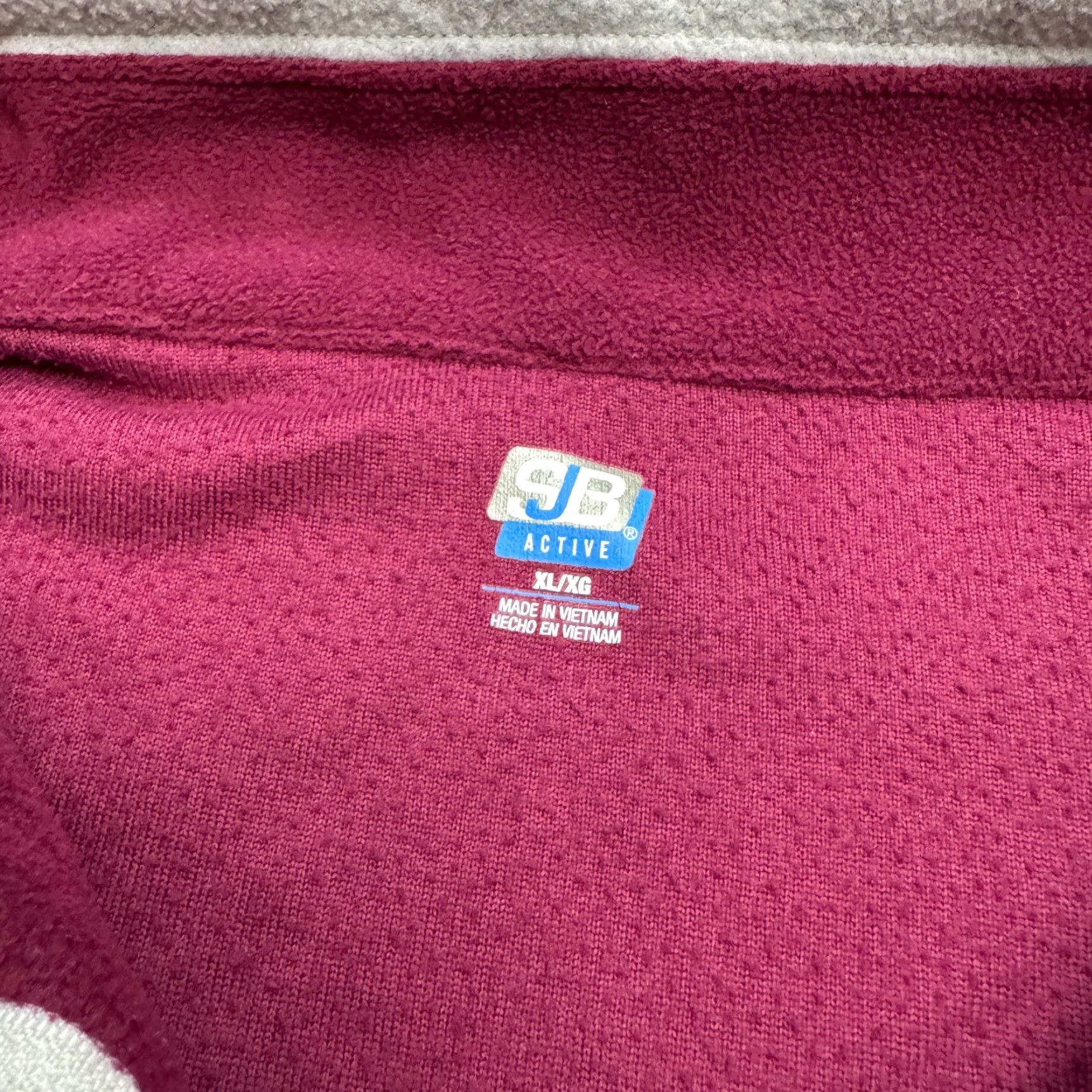 Vintage SJB Active Fleece 1/4 Zip Pullover Sweatshirt Jacket Womens XL Burgundy White Size XL / US 12-14 / IT 48-50 - 4 Thumbnail