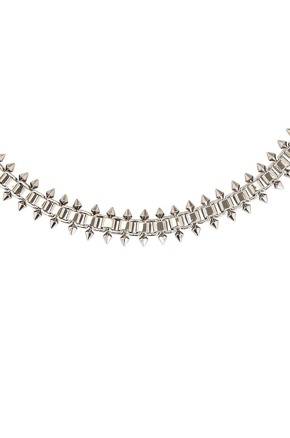Saint Laurent Paris o1bcso1str0226 Size:OS/Square And Spikes Necklace in Silver Size ONE SIZE - 2 Thumbnail