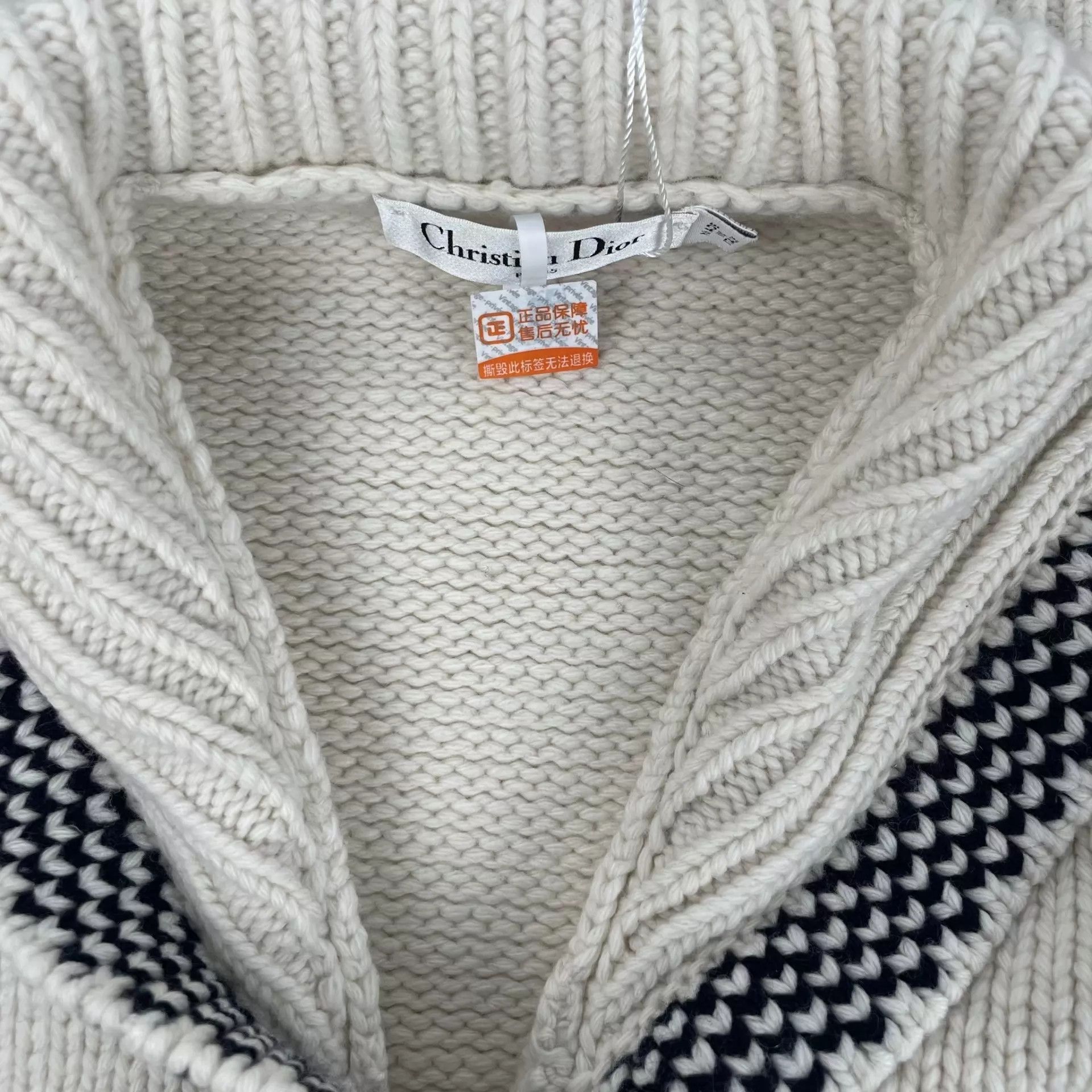 Dior Dior Navy Collar Wool Knit Top Size S / US 4 / IT 40 - 7 Thumbnail
