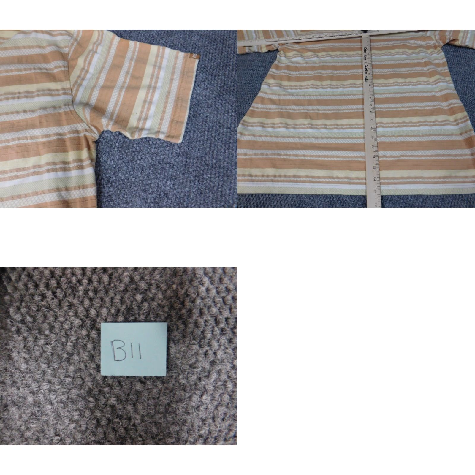 Enyce Enyce Polo Shirt XL Regular Beige Striped Button Short Sleeve Logo Knit Cotton Men Casual Vintage No Size US XL / EU 56 / 4 - 9 Thumbnail