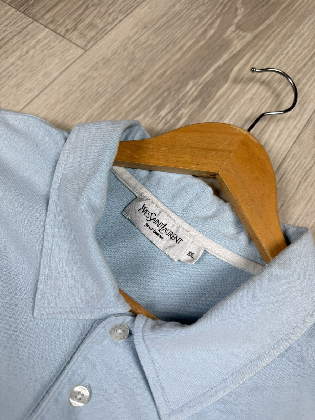 Yves Saint Laurent Yves Saint Laurent Blue Striped Polos Shirt Vintage Size XXL Size US XXL / EU 58 / 5 - 5 Thumbnail