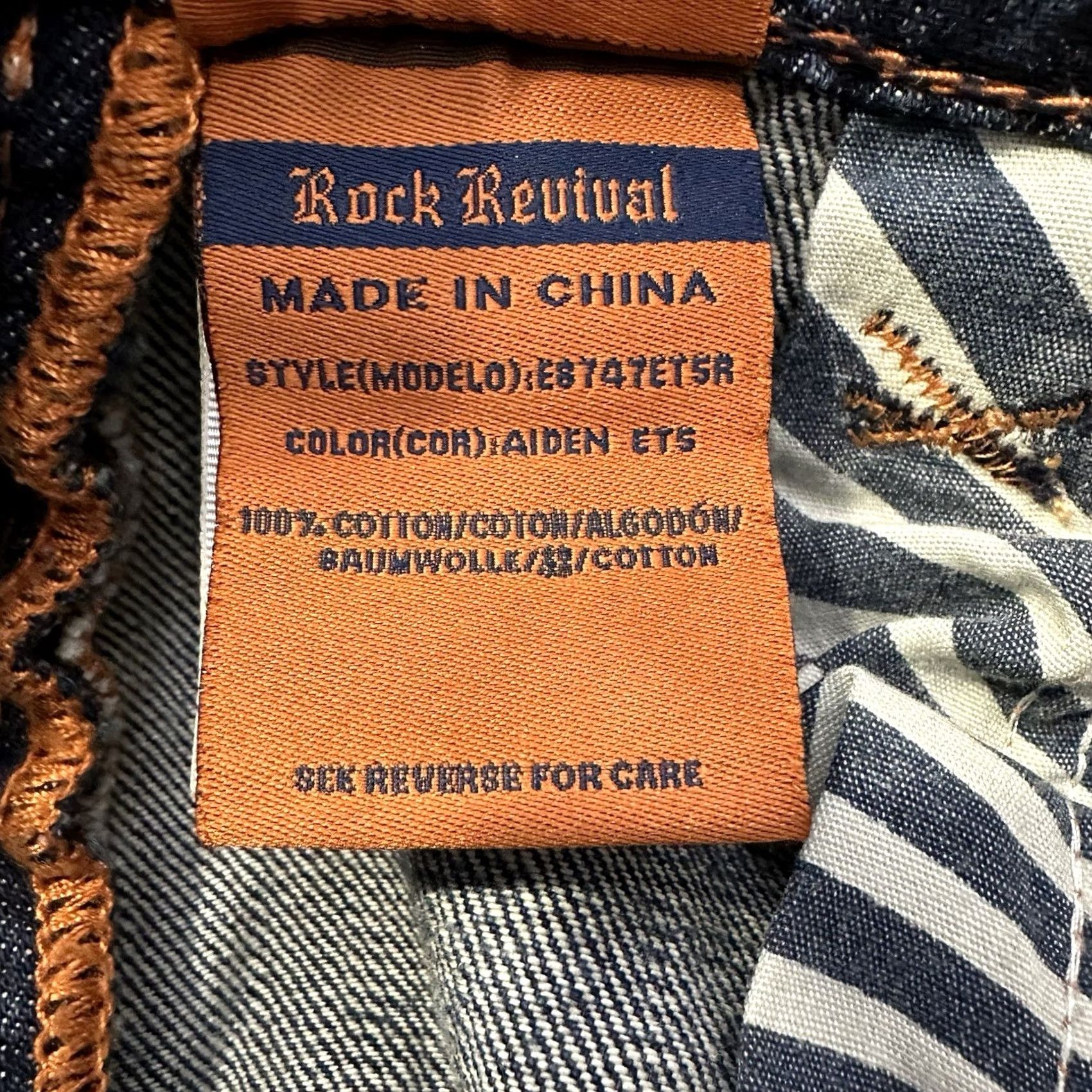 Vintage Nike Rock Revival Jeans Rock Mens 34x31 Aiden Relaxed Straight Denim Blue 5-Pocket Plain Solid 90s Theme Mens Size US 34 / EU 50 - 6 Thumbnail