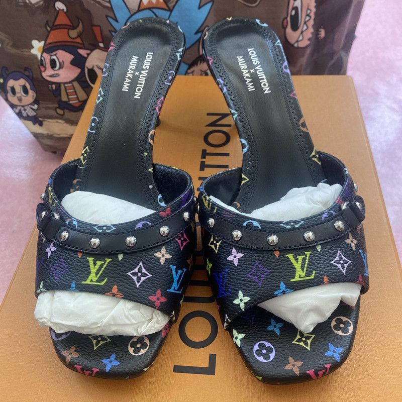 Louis Vuitton Takashi Murakami x Louis Vuitton Black Sandals Size US 6 / IT 36 - 2 Thumbnail