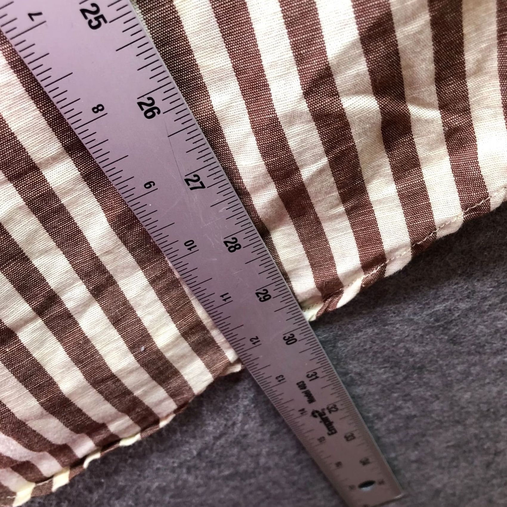 Vintage Red Flame Shirt Mens 2XL Tan White Striped Short Sleeve Button Up Linen Cotton Shirt Mens 2XL Tan White Striped Button-Up Size US XXL / EU 58 / 5 - 8 Thumbnail