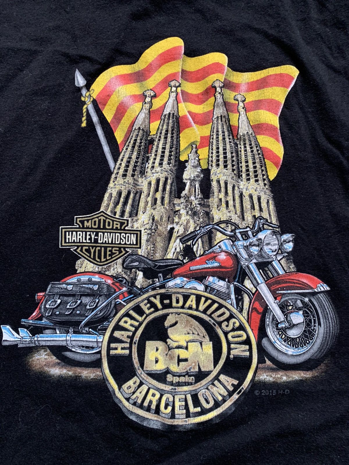 Harley Davidson × Vintage Vintage Harley Davidson Barcelona 2015 Tee Women’s T-Shirt Size US S / EU 44-46 / 1 - 4 Thumbnail