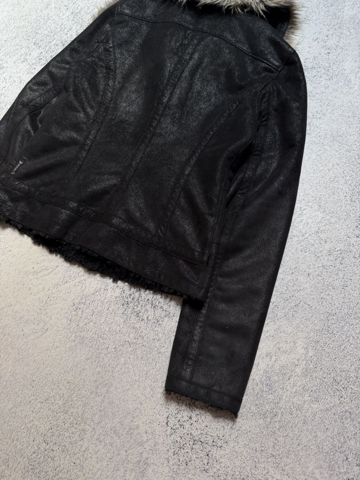 Giorgio Armani Rare! Rick Owens Style Faux Fur Short Jacket Y2K Opium Size M / US 6-8 / IT 42-44 - 13 Thumbnail