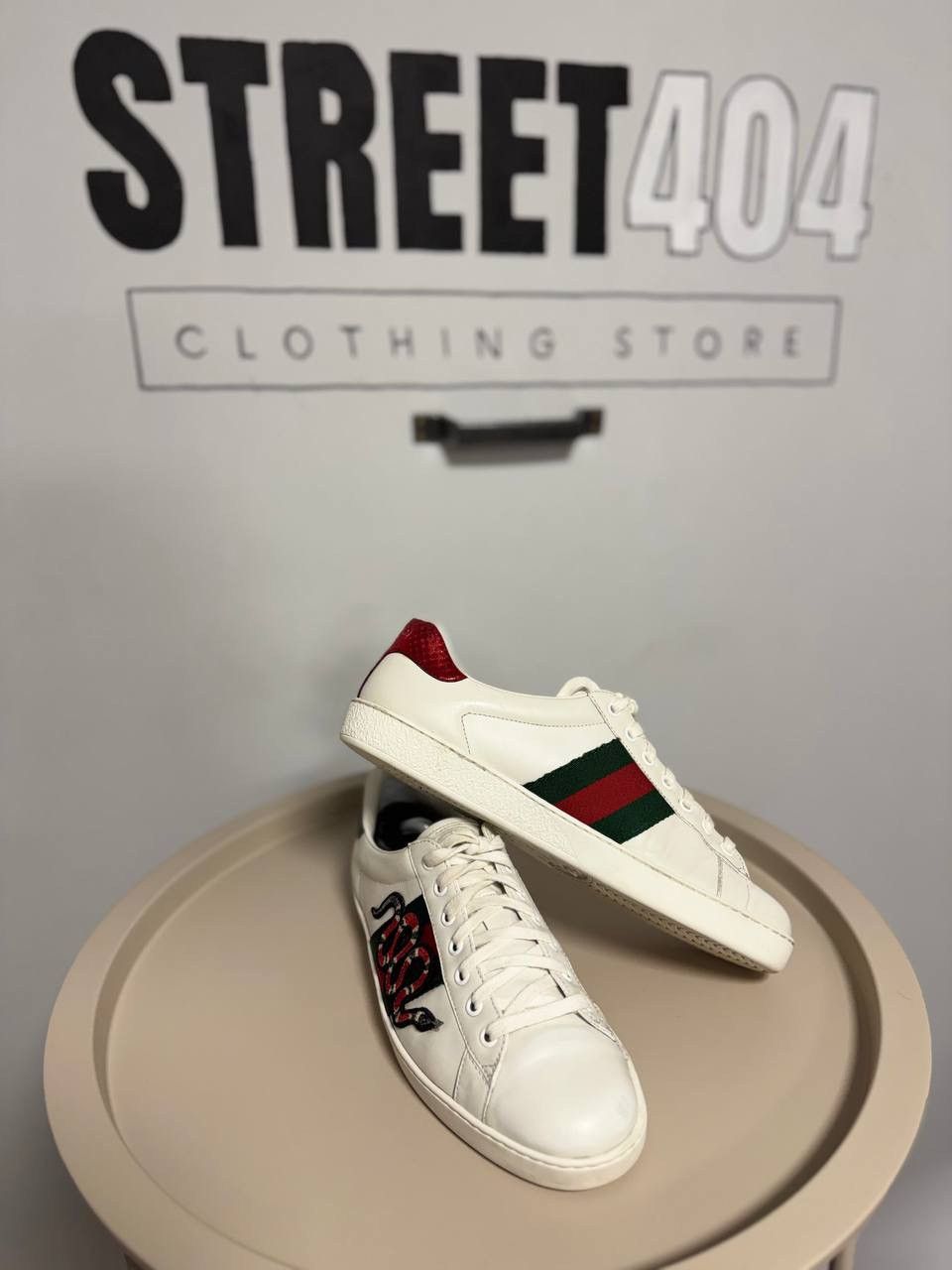 Gucci Gucci Ace Snake Embroidered Web Stripe Sneakers Size US 7 / EU 40 - 4 Thumbnail
