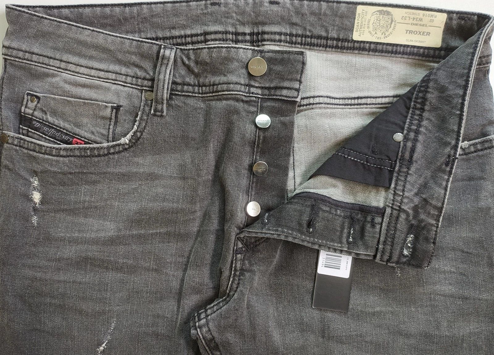 Diesel Diesel TROXER L.32 MENS JEANS SLTP/9991 Size US 34 / EU 50 - 5 Thumbnail