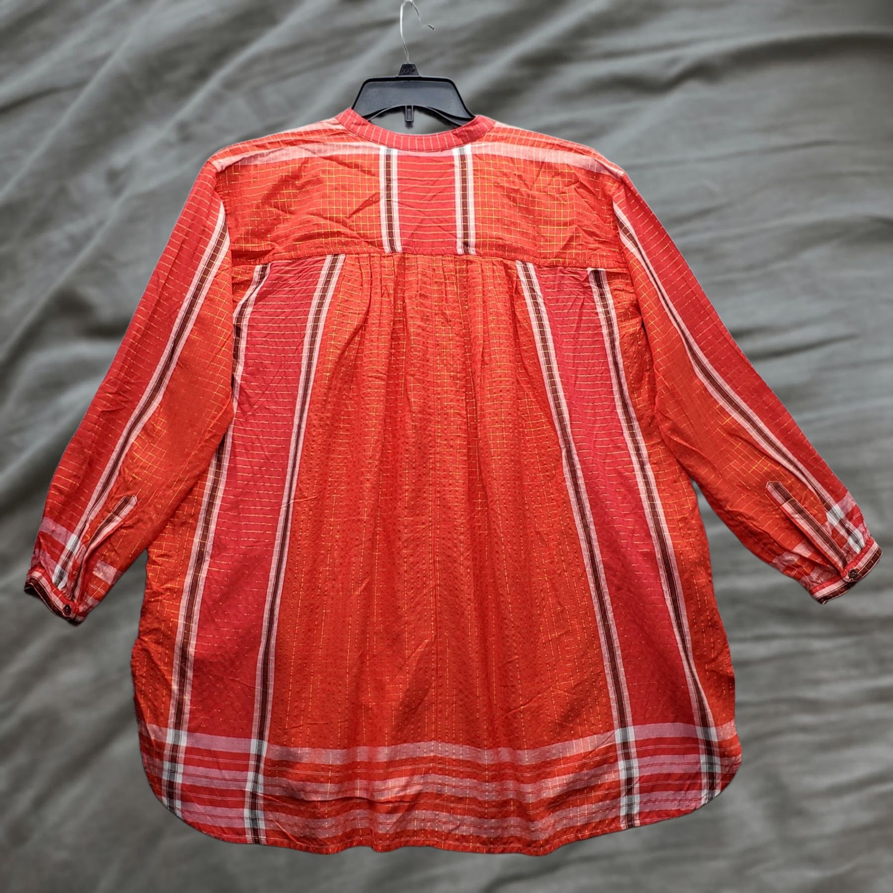 Free People Free People Tunic Top Womens XS Multicolor Oversized Button Front High Low Slit Crew Neck Blouse Casual Shirt Size XS / US 0-2 / IT 36-38 - 1 Thumbnail