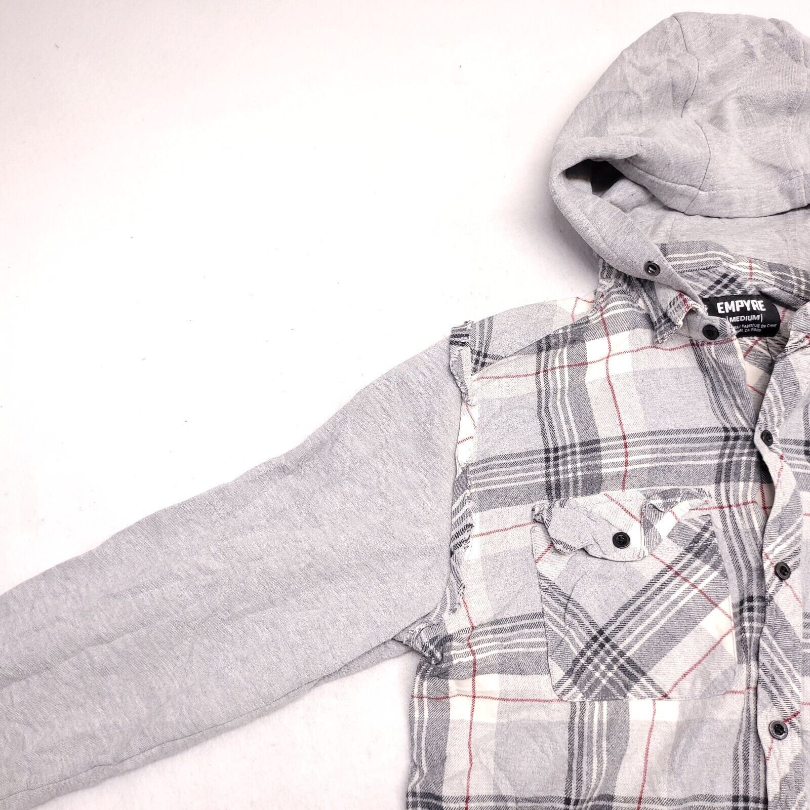Empyre Empyre Casual Long Sleeve Hoodie Mens Size M Gray Plaid Size US M / EU 48-50 / 2 - 4 Thumbnail