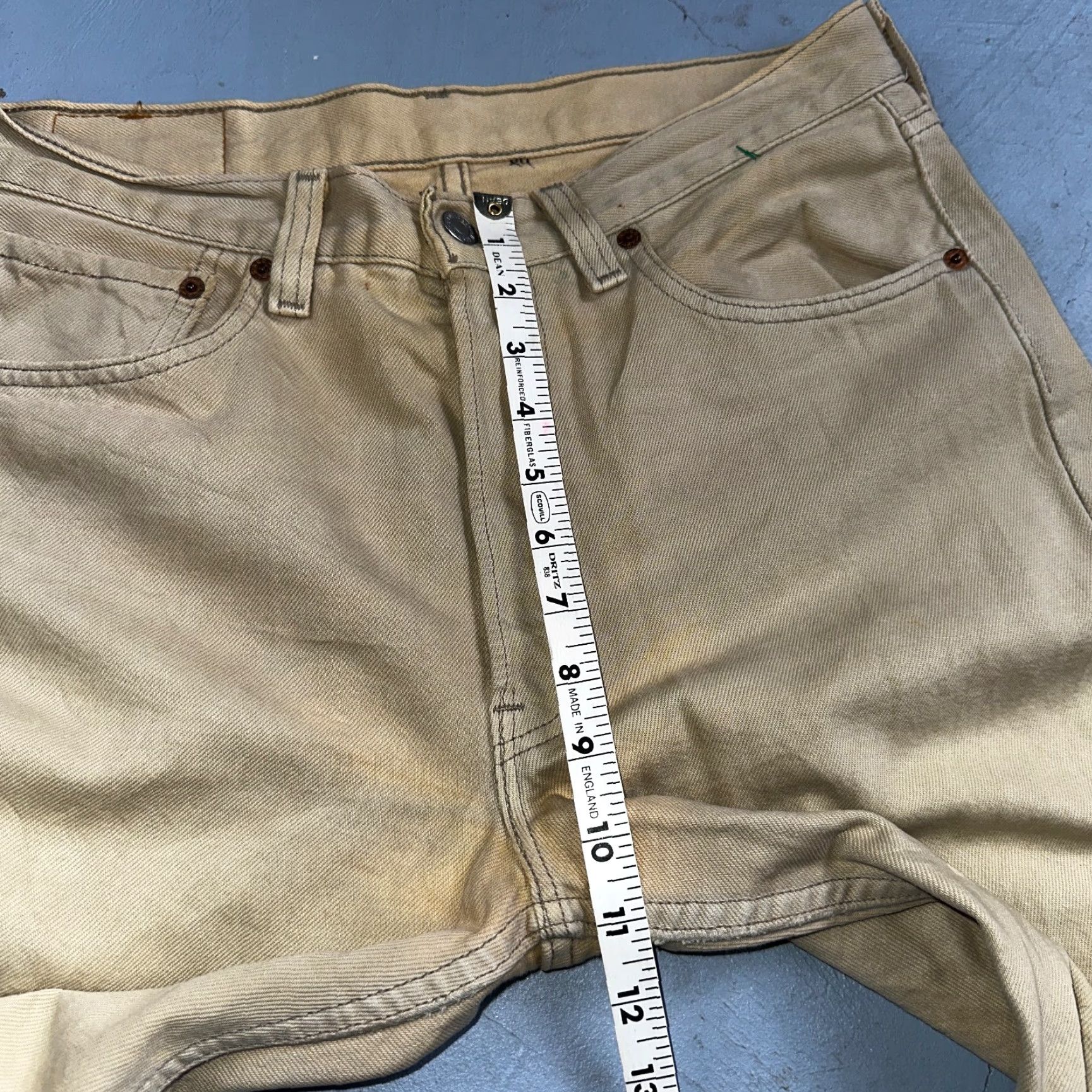 Levi's VINTAGE Levi's 501 Jeans Men Beige 90s USA Light Wash Straight Regular 31x30 31x29 Denim Cotton Button Closure Size US 31 - 7 Thumbnail