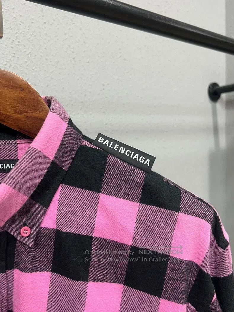 Balenciaga Balenciaga Pink Plaid Flannel Shirt. Size US S / EU 44-46 / 1 - 3 Thumbnail