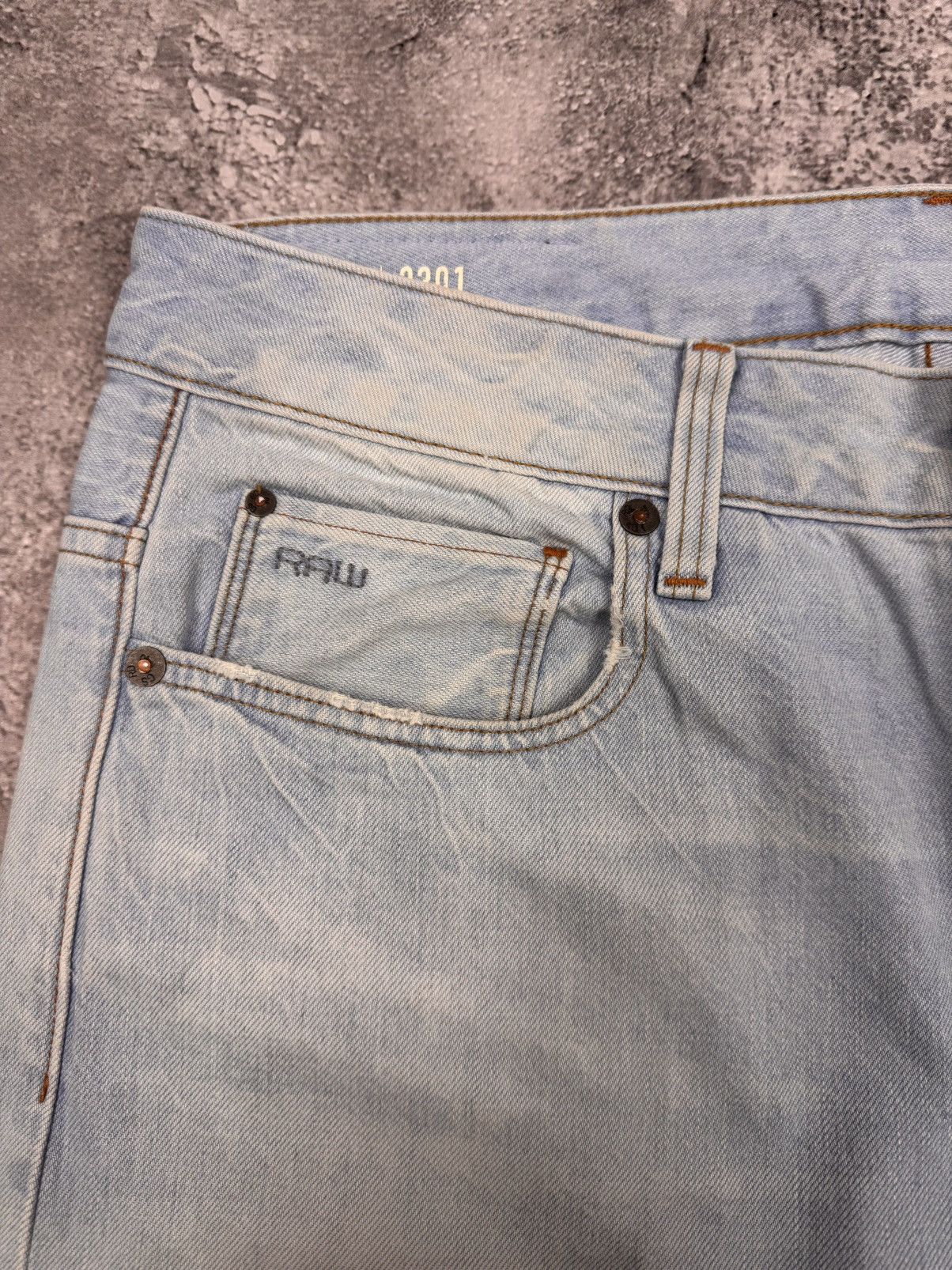 G-Star G-Star Raw Men Cotton Jeans Light Blue Washed Size 32 Size US 32 / EU 48 - 7 Thumbnail