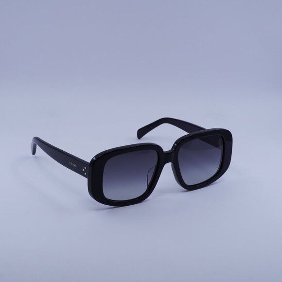 Celine Celine CL40299U 01B Sunglasses Shiny Black Square Frame Size ONE SIZE - 4 Thumbnail