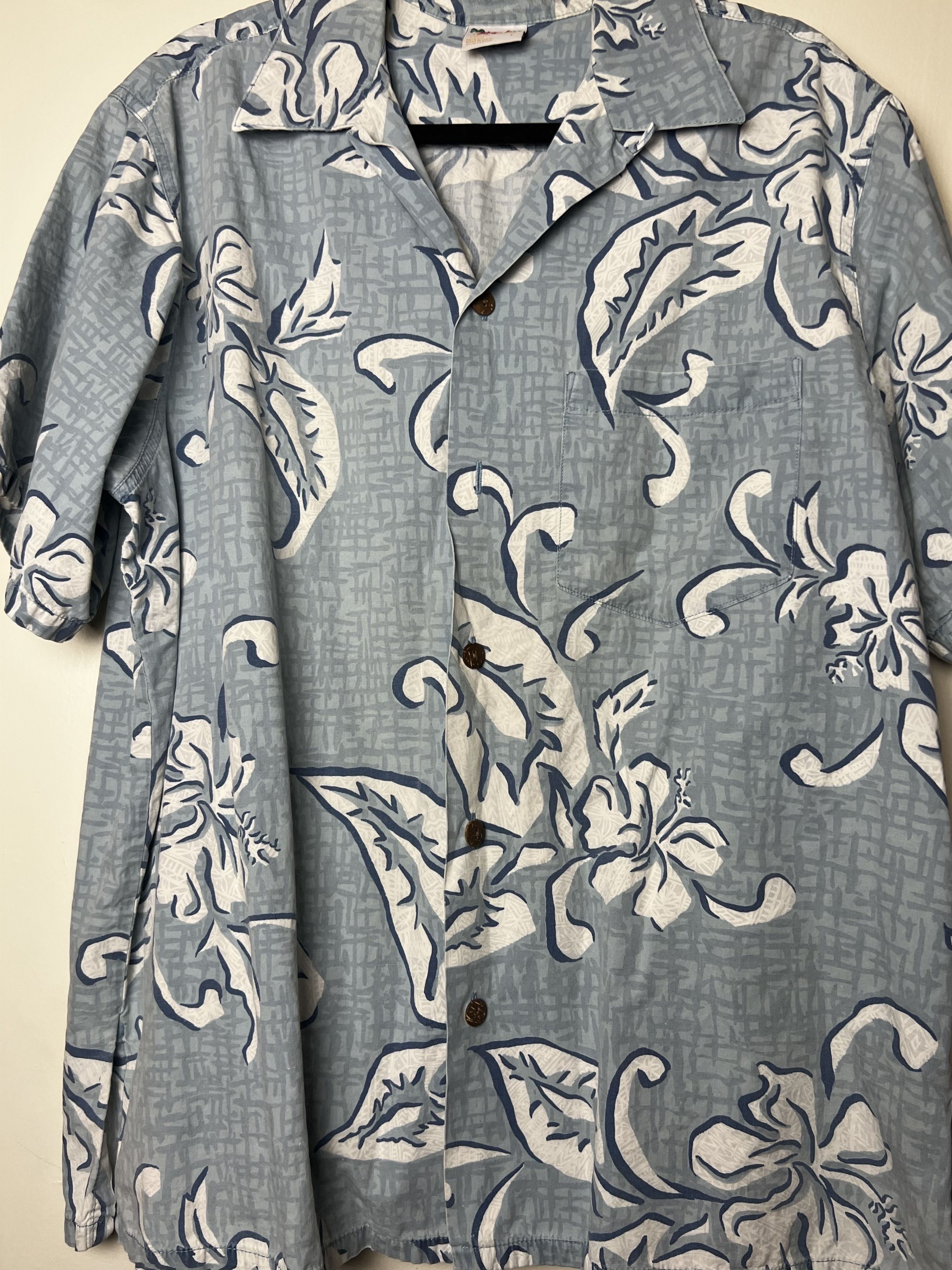 Vintage Vntg 80s Hawaiian Aloha Shirt: Barefoot in Paradise Hibiscus Size US L / EU 52-54 / 3 - 6 Thumbnail