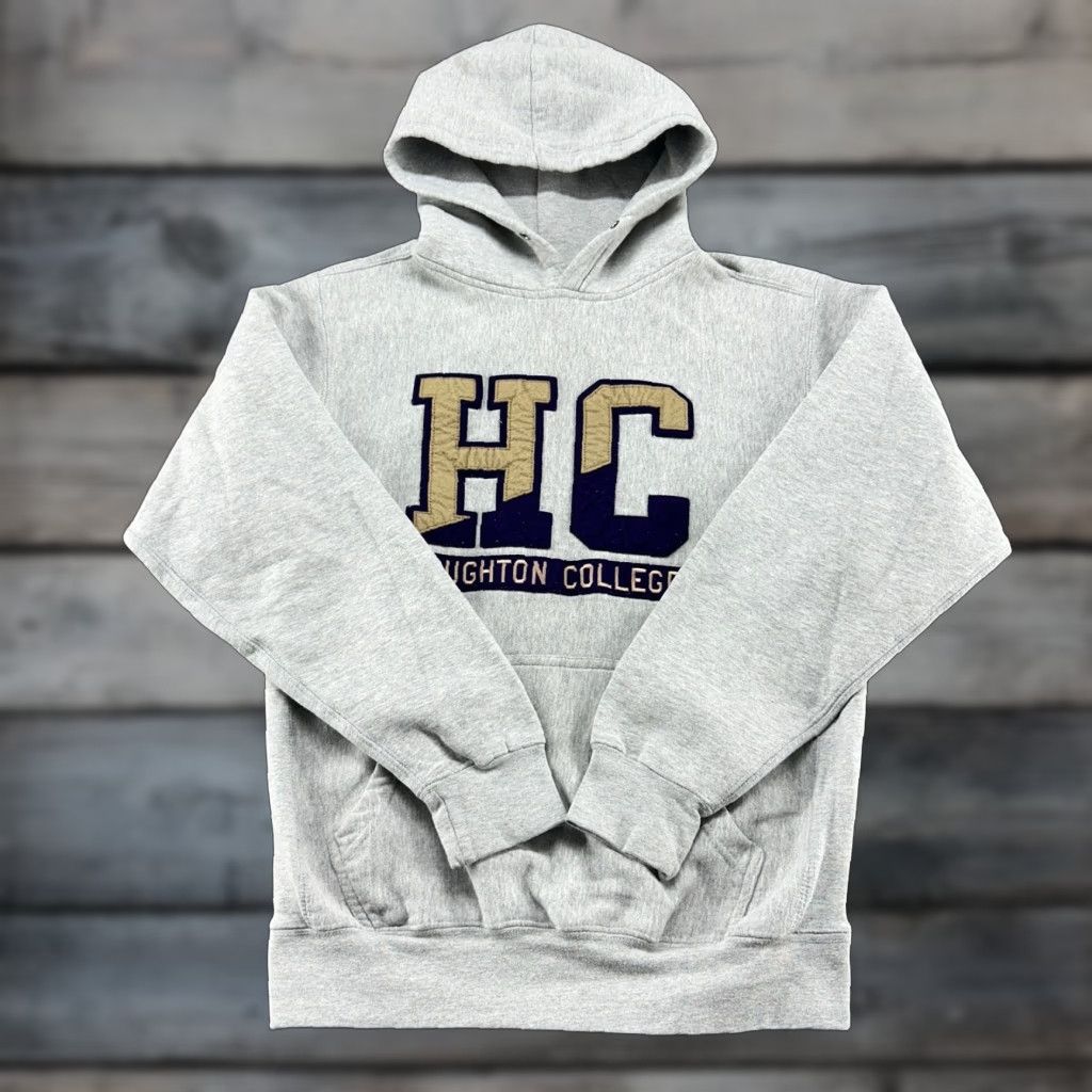 Vintage Houghton College Hoodie Mens S Gray Pro Weave Pullover Hooded Sweatshirt Regular Size College USA Logo Sweatshirt Size US S / EU 44-46 / 1 - 1 Thumbnail