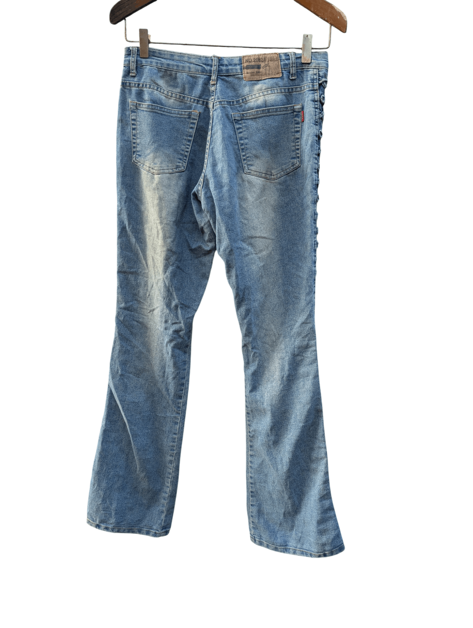 Other Vintage Bantuo Lace Up Side Flare Jeans Size 30" / US 8 / IT 44 - 2 Thumbnail