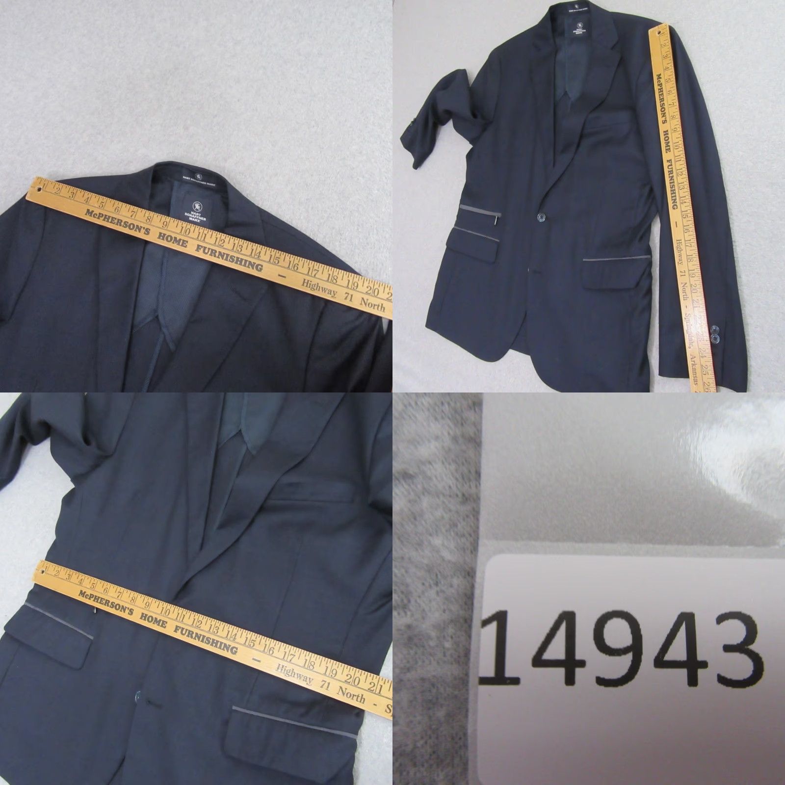 Hart Schaffner Marx Hart Schaffner Marx Mens Sport Coat L Solid Navy Blue Unstructured Size US L / EU 52-54 / 3 - 9 Thumbnail