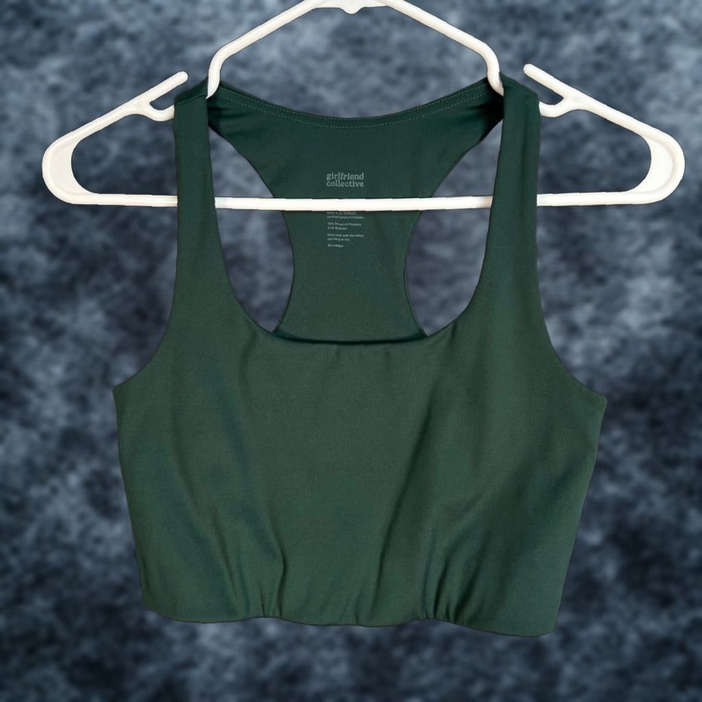 Girlfriend Collective Girlfriend Collective Womens Size Small Green Racerback Sports Bra Size ONE SIZE - 1 Thumbnail