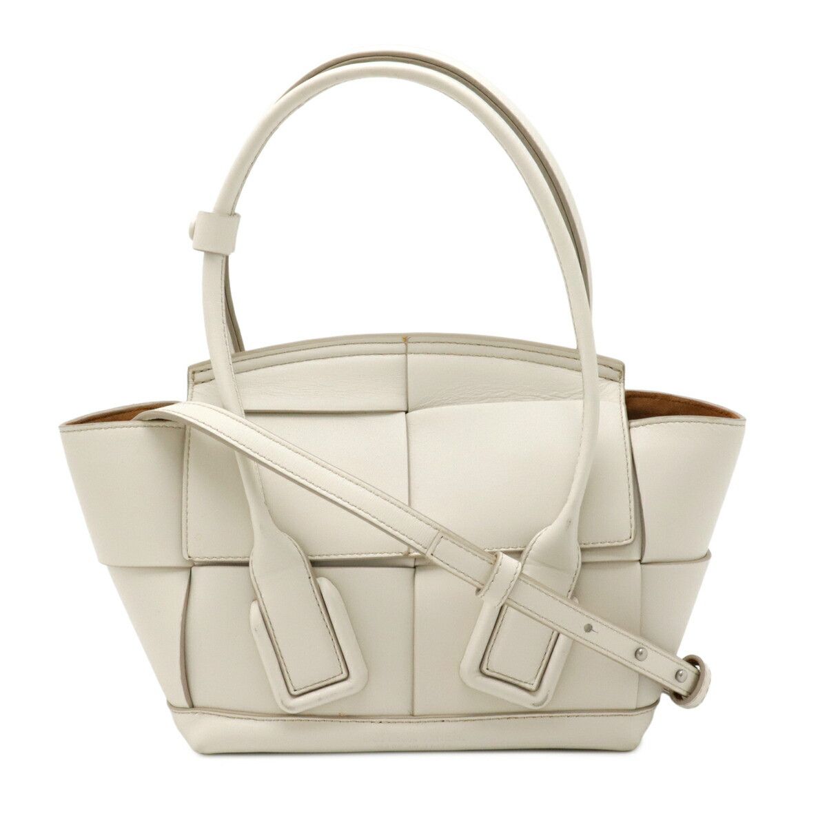 Bottega Veneta Bottega Veneta The Arco Leather 2Way Bag Leather Shoulder Bag 600606 in White, Women's