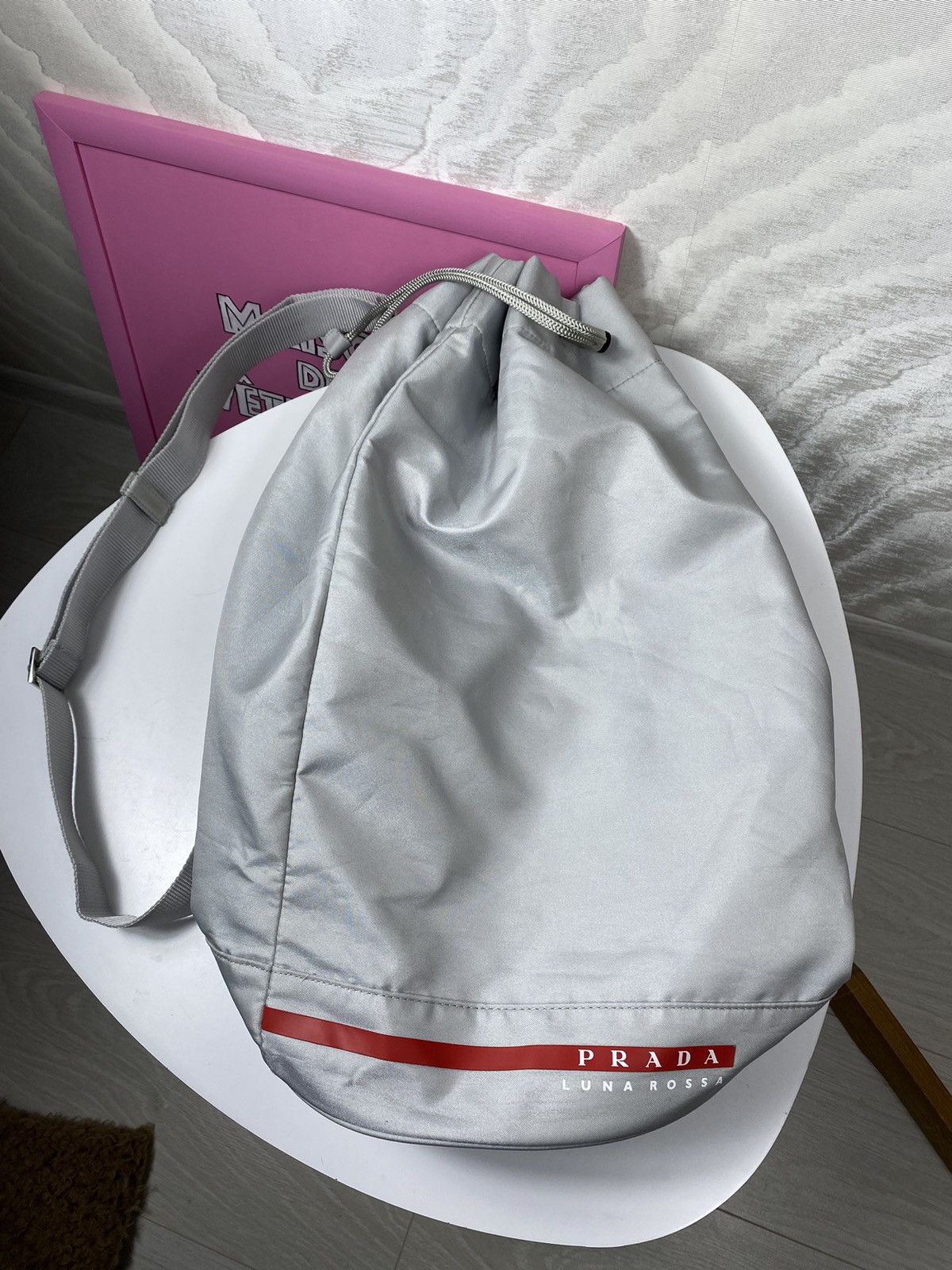 Vintage Gray Prada Luna Rossa Duffel Backpack Vintage Prada luna rossa nylon backpack dark | Mercari main image 4