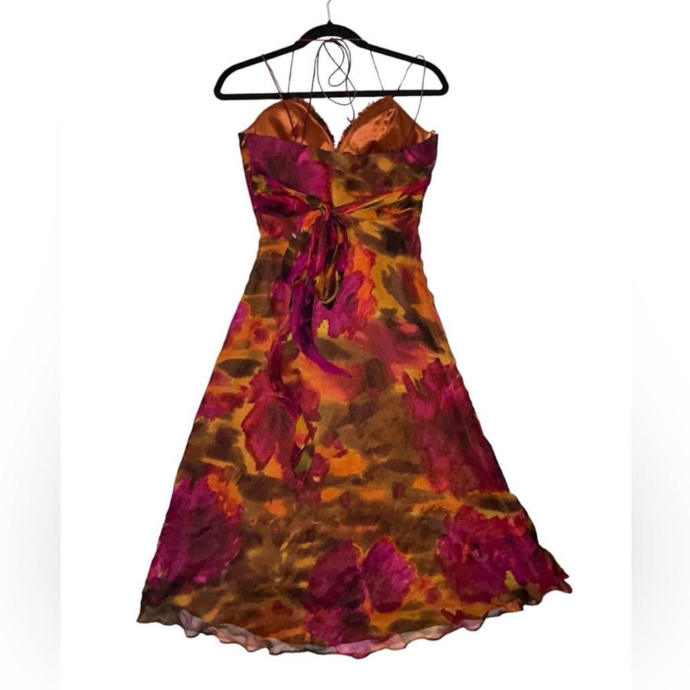 Designer Cache l Vintage 90s Silk Midi Dress Size 4 Size S / US 4 / IT 40 - 2 Thumbnail