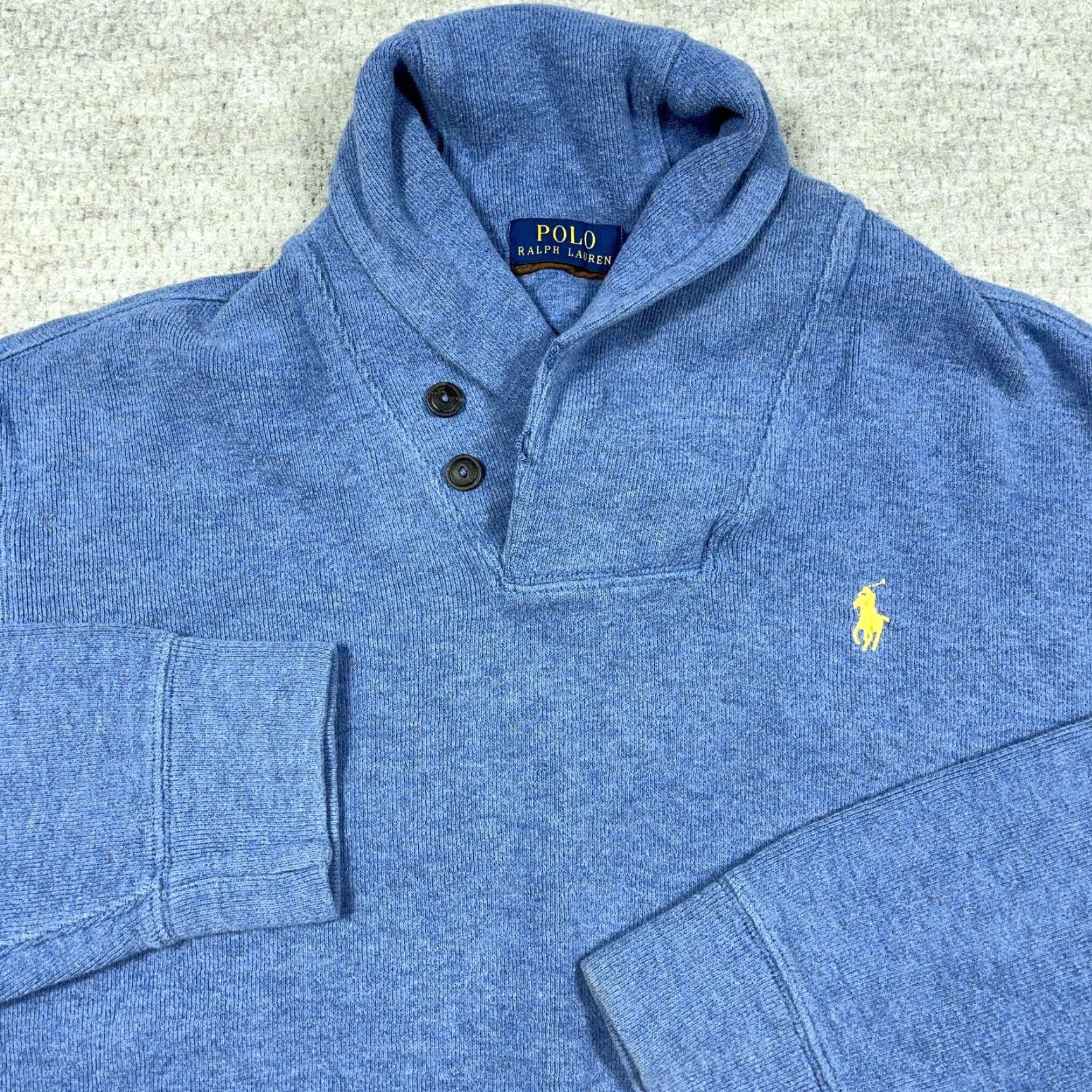 Polo Ralph Lauren Polo Ralph Lauren Sweater Shirt Men Medium Blue Shawl Neck Pullover 1/4 Zip Lightweight Knit Solid Logo Zipper Embroidered Size US M / EU 48-50 / 2 - 2 Thumbnail