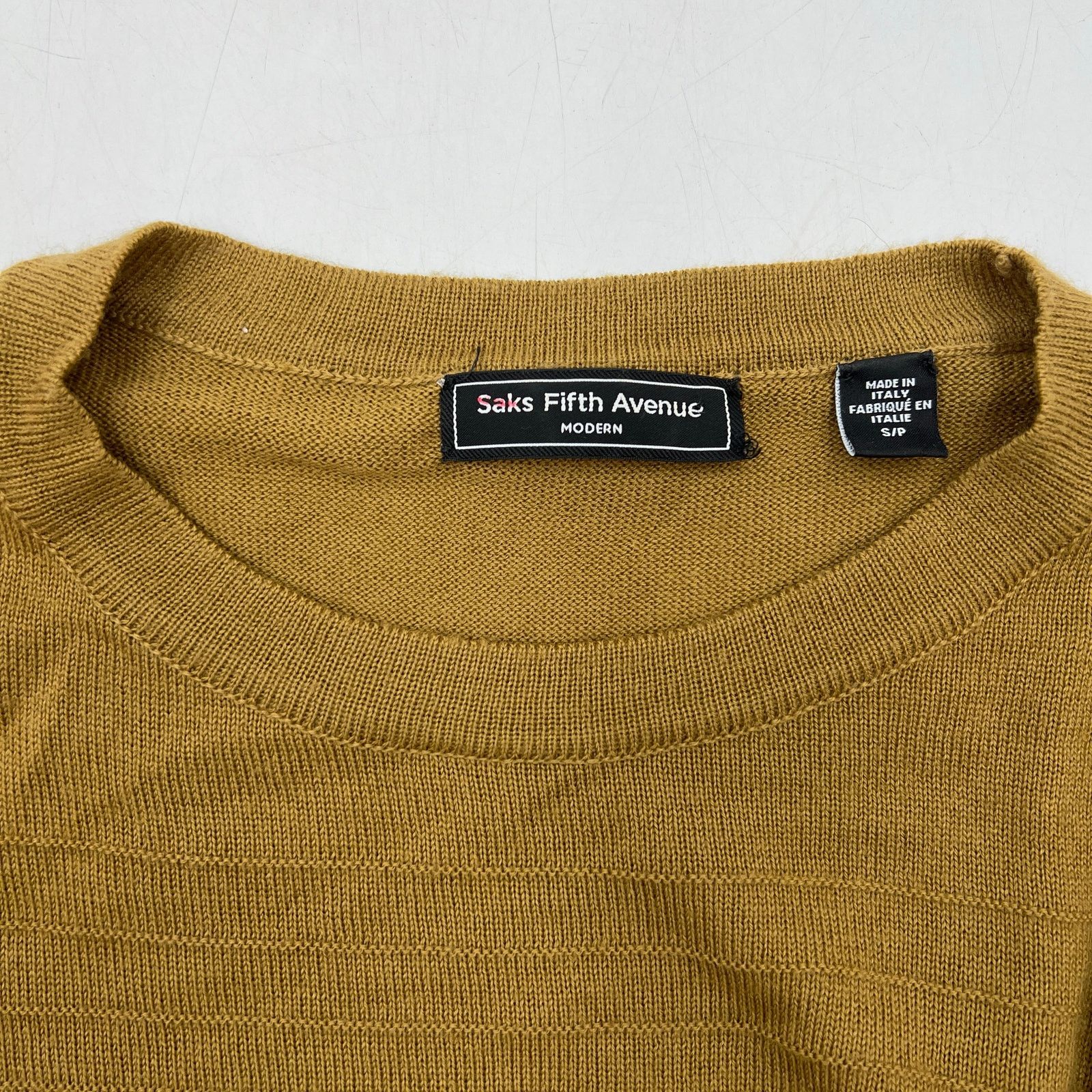 Saks Fifth Avenue Saks Fith Avenue Modern Knit Crewneck Sweater Wool Camel Tan Size S / US 4 / IT 40 - 3 Thumbnail