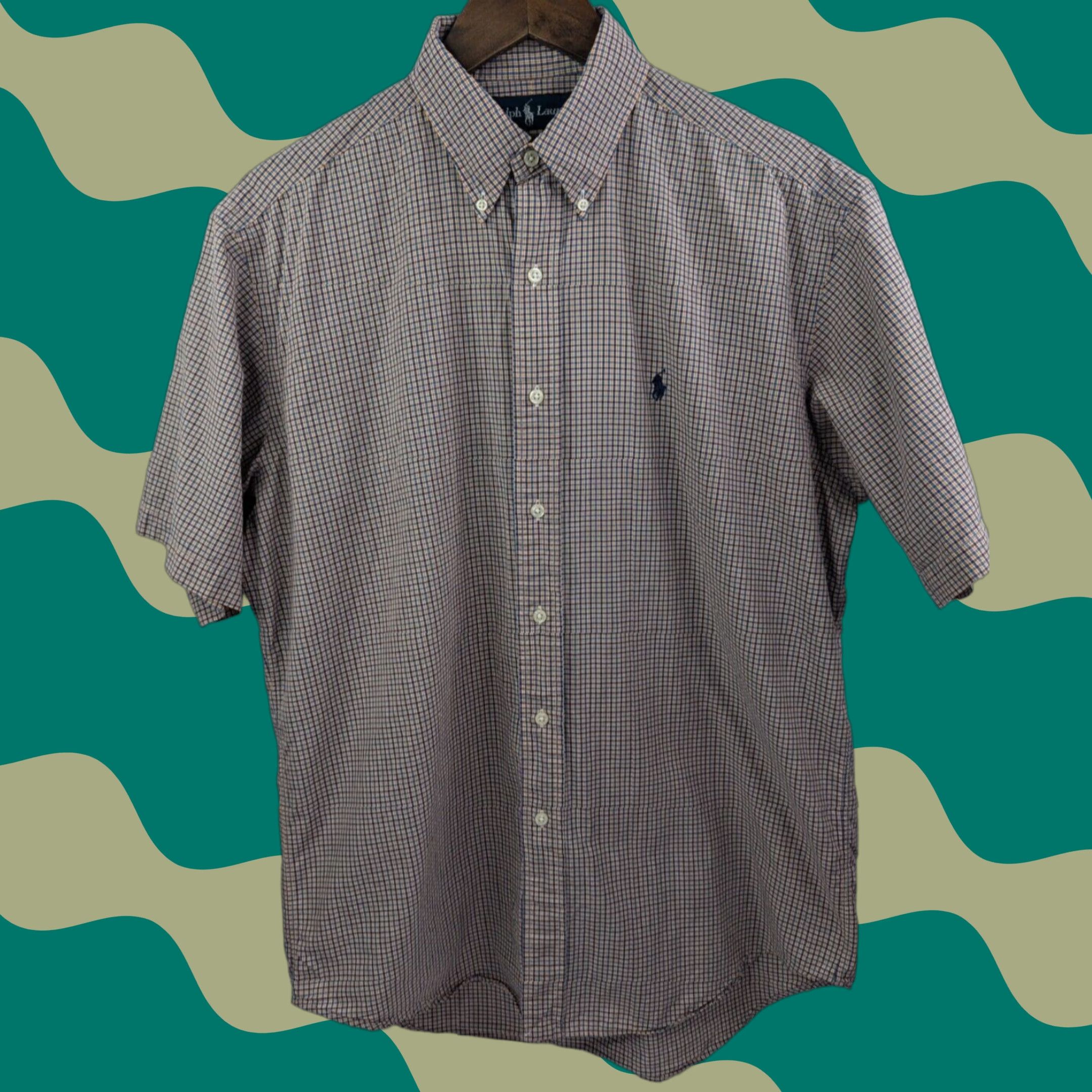 Ralph Lauren Ralph Lauren Blake Shirt Men's M Pony Button Down Orange Blue Plaid Short Sleeve Shirt Size US M / EU 48-50 / 2 - 1 Thumbnail