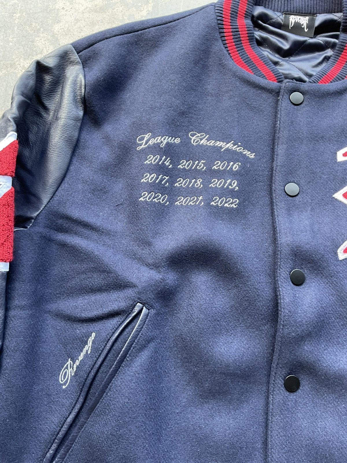 Revenge Revenge Rottweiler Varsity Jacket Navy/Red Size US M / EU 48-50 / 2 - 5 Thumbnail