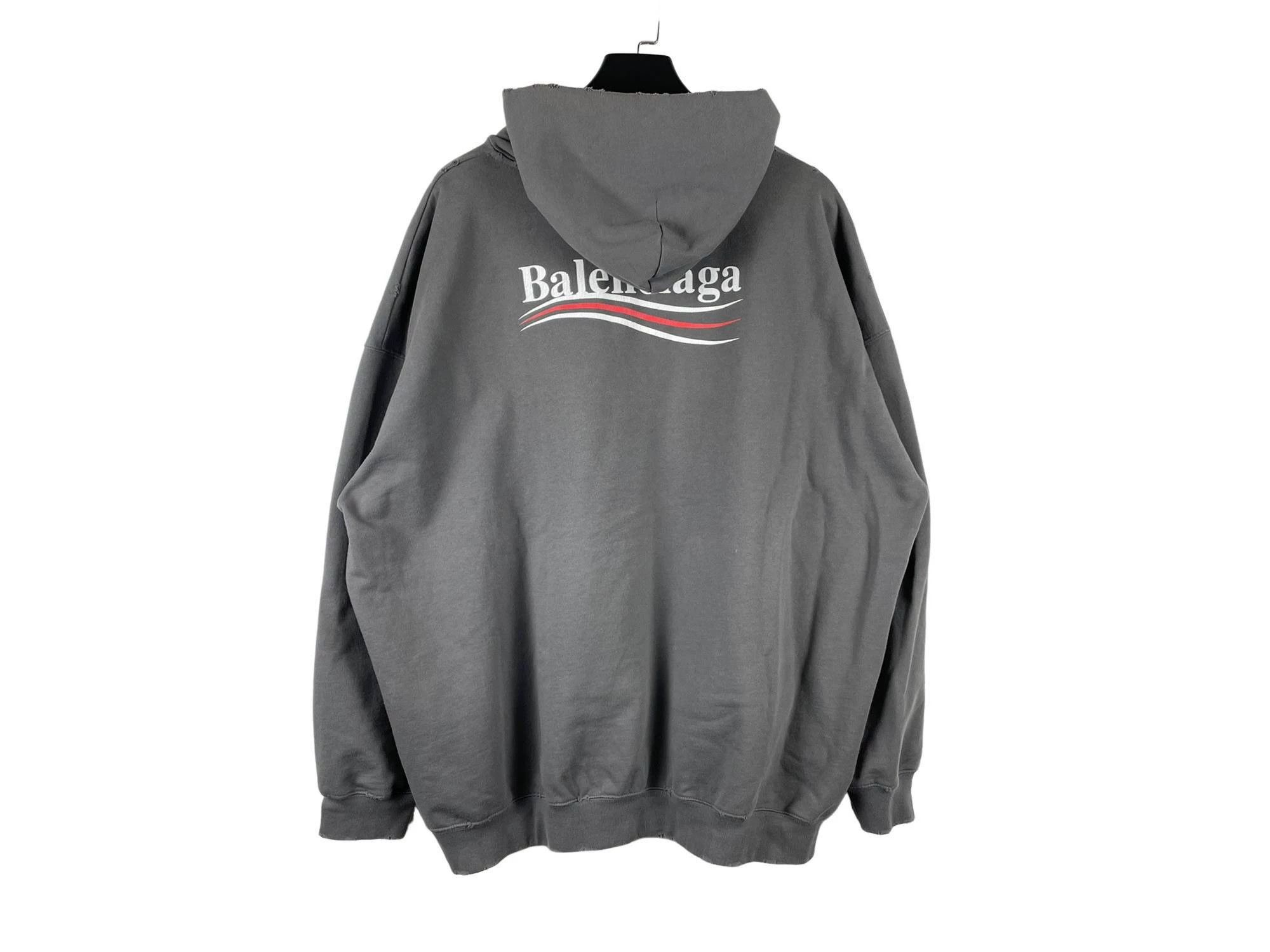 Balenciaga Balenciaga Washed Gray Vintage Wave Coke Embroidery Hood Size US S / EU 44-46 / 1 - 2 Thumbnail