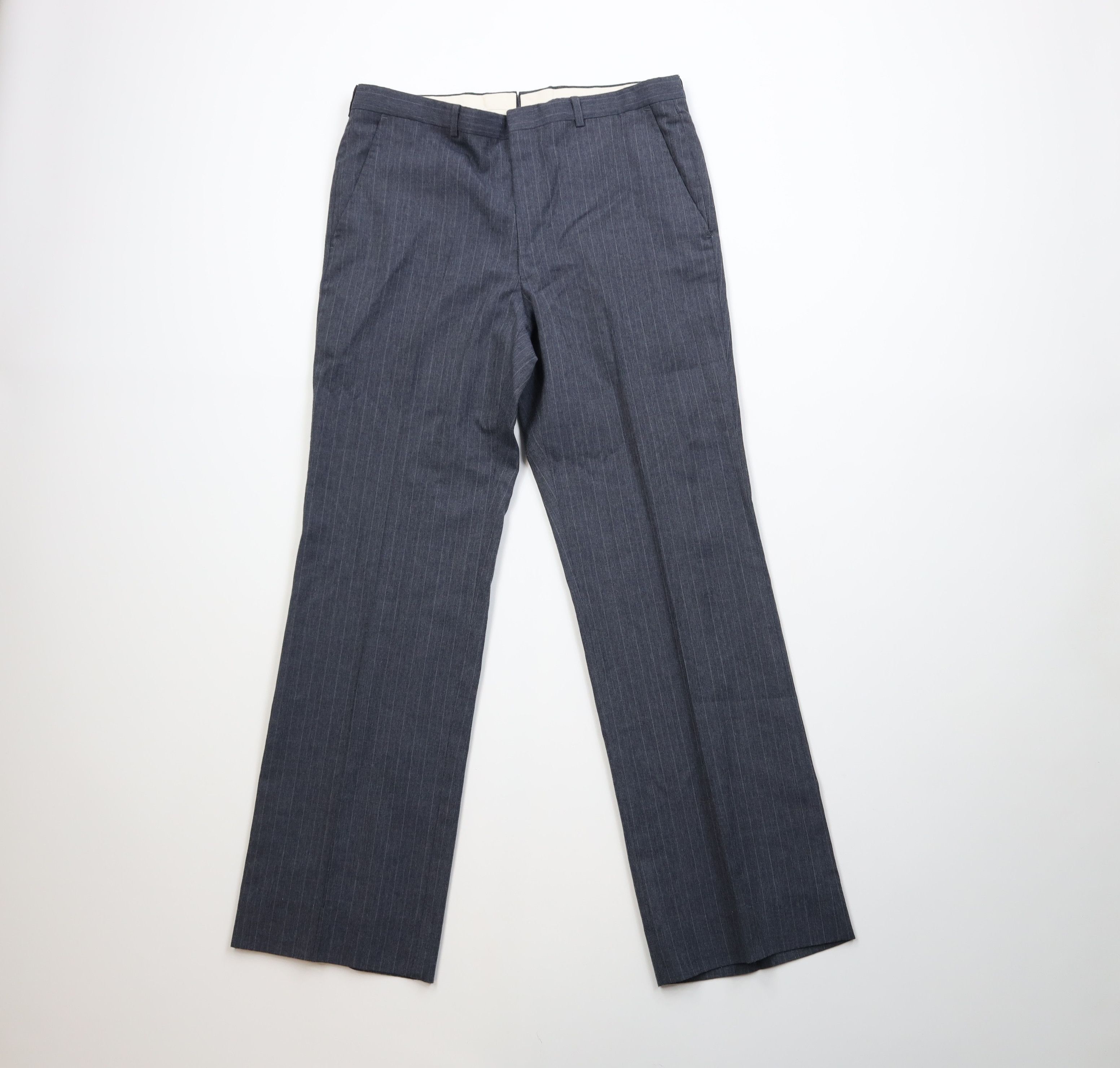 Vintage Vintage 70s Streetwear Pinstriped Wide Leg Chino Pants USA Size US 34 / EU 50 - 1 Thumbnail