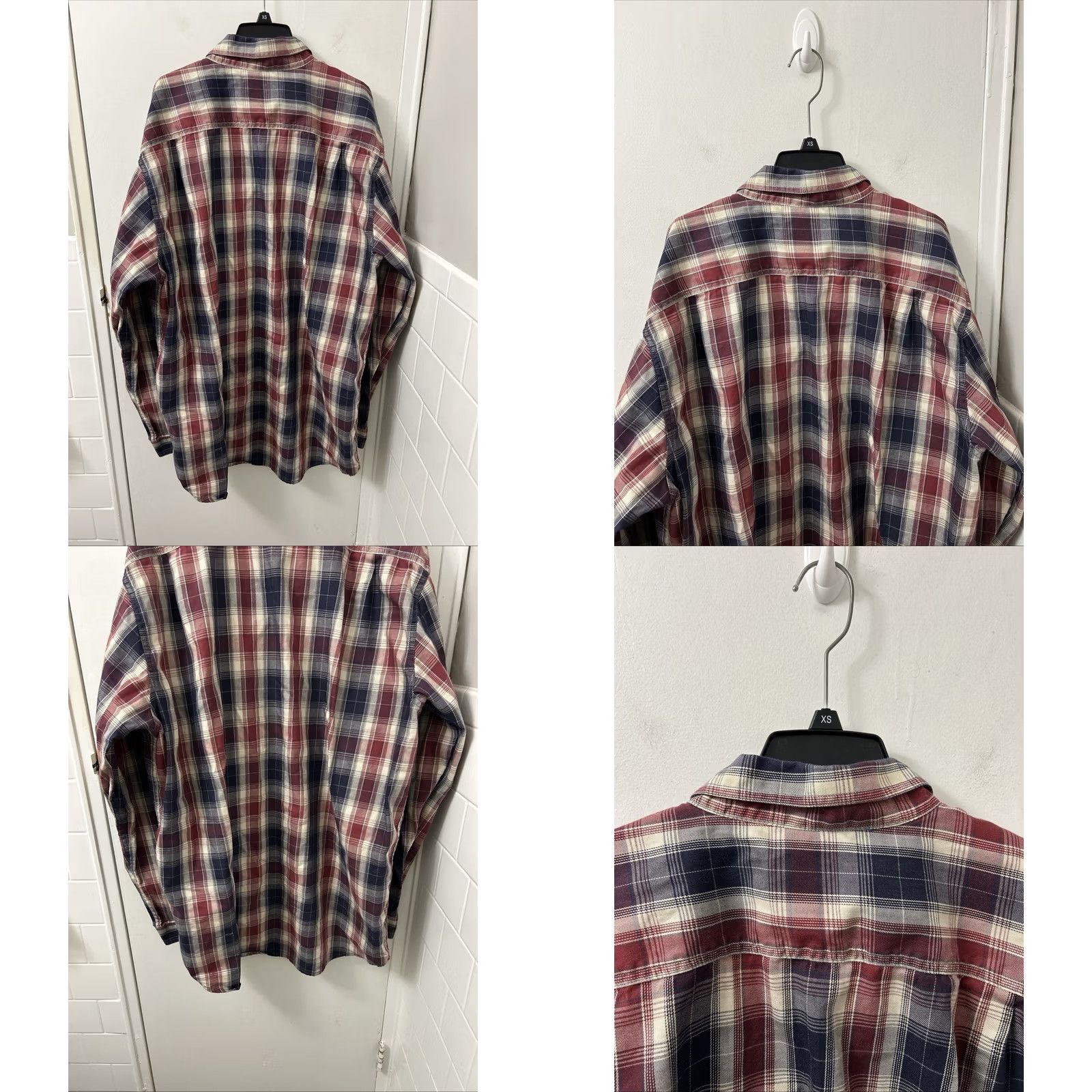 Carhartt Carhartt FR Flame Resistant Shirt Mens XL Tall Red Navy Plaid CAT2 L/S Size US XL / EU 56 / 4 - 8 Thumbnail