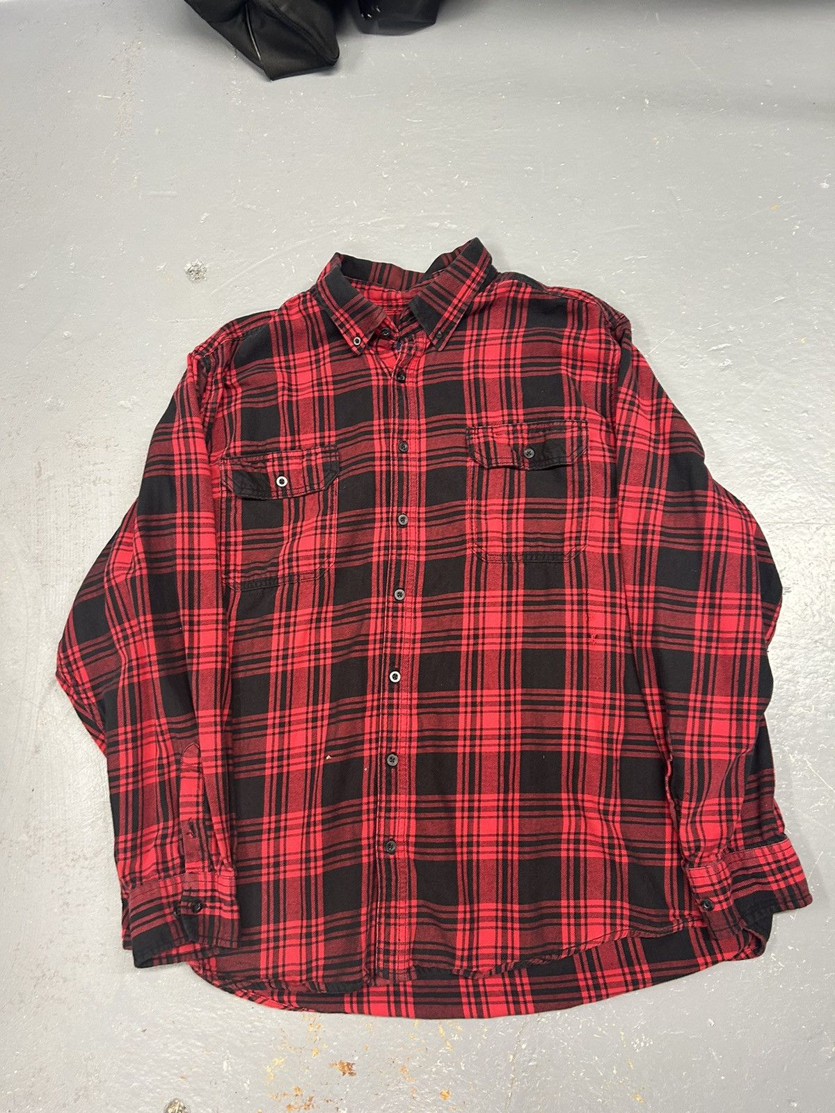 Flannel × Vintage Crazy Vintage Essential Red Black Button Up Flannel Shirt Size US XL / EU 56 / 4 - 1 Thumbnail