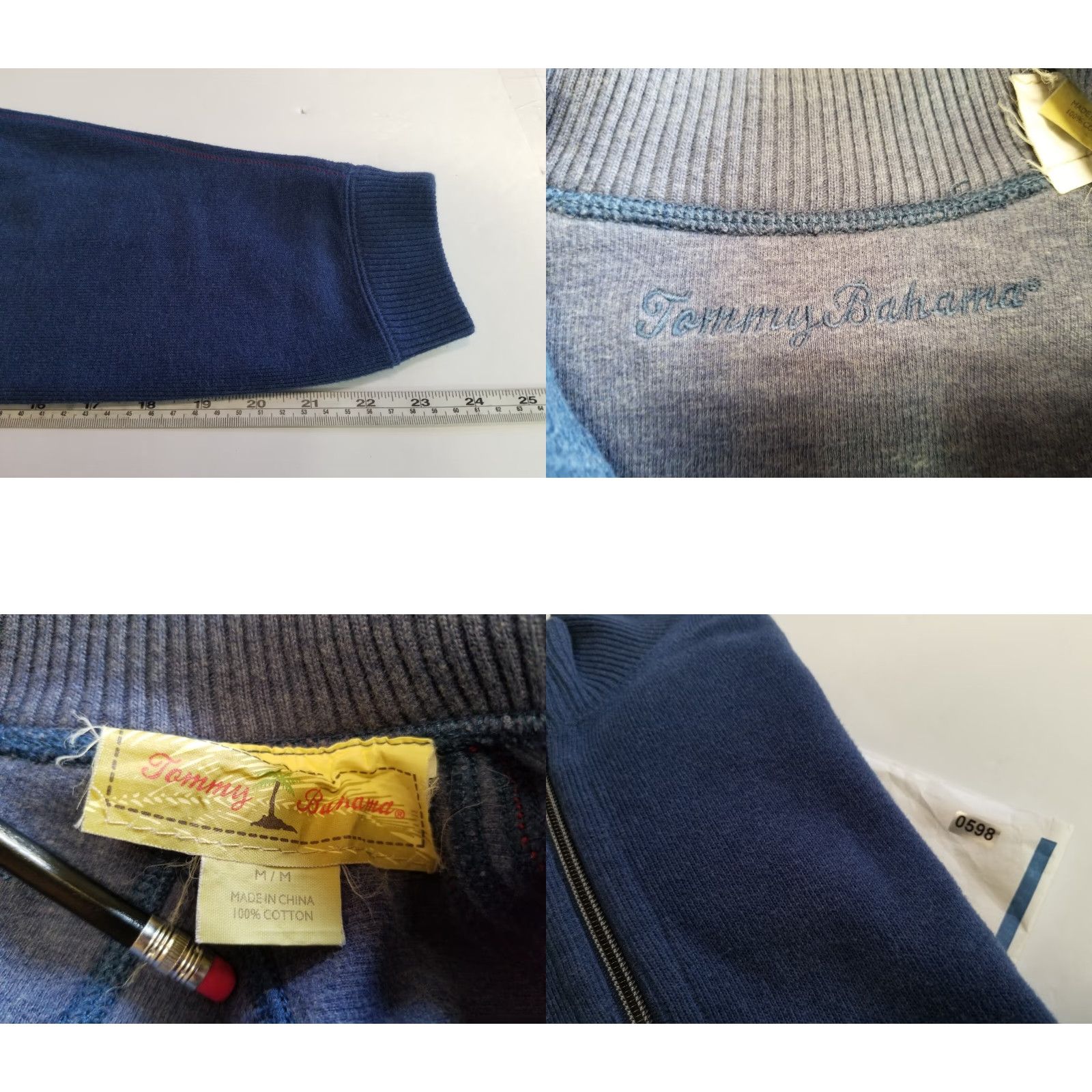 Tommy Bahama Tommy Bahama Sweater Mens Regular Size M Blue Long Sleeve Mock Neck 1/4 Zip Logo Pullover Knit Classic 90s Size US M / EU 48-50 / 2 - 8 Thumbnail