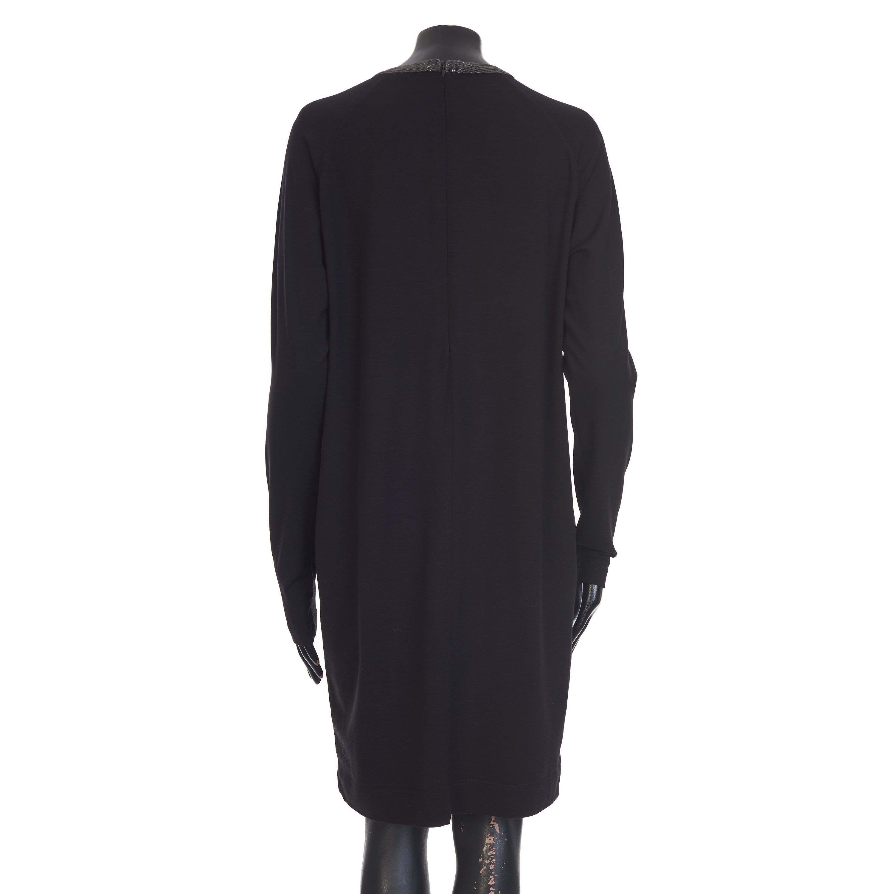 Brunello Cucinelli Black Sweater Dress - Monili Beaded Collar Size M / US 6-8 / IT 42-44 - 4 Thumbnail