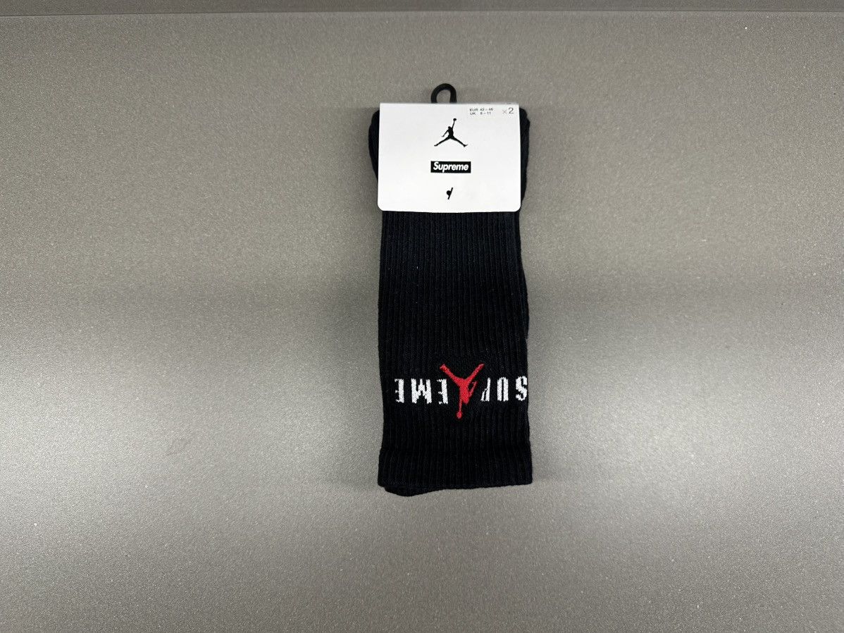 Jordan Brand × Supreme Supreme Jordan Crew Socks Black Size ONE SIZE - 2 Thumbnail