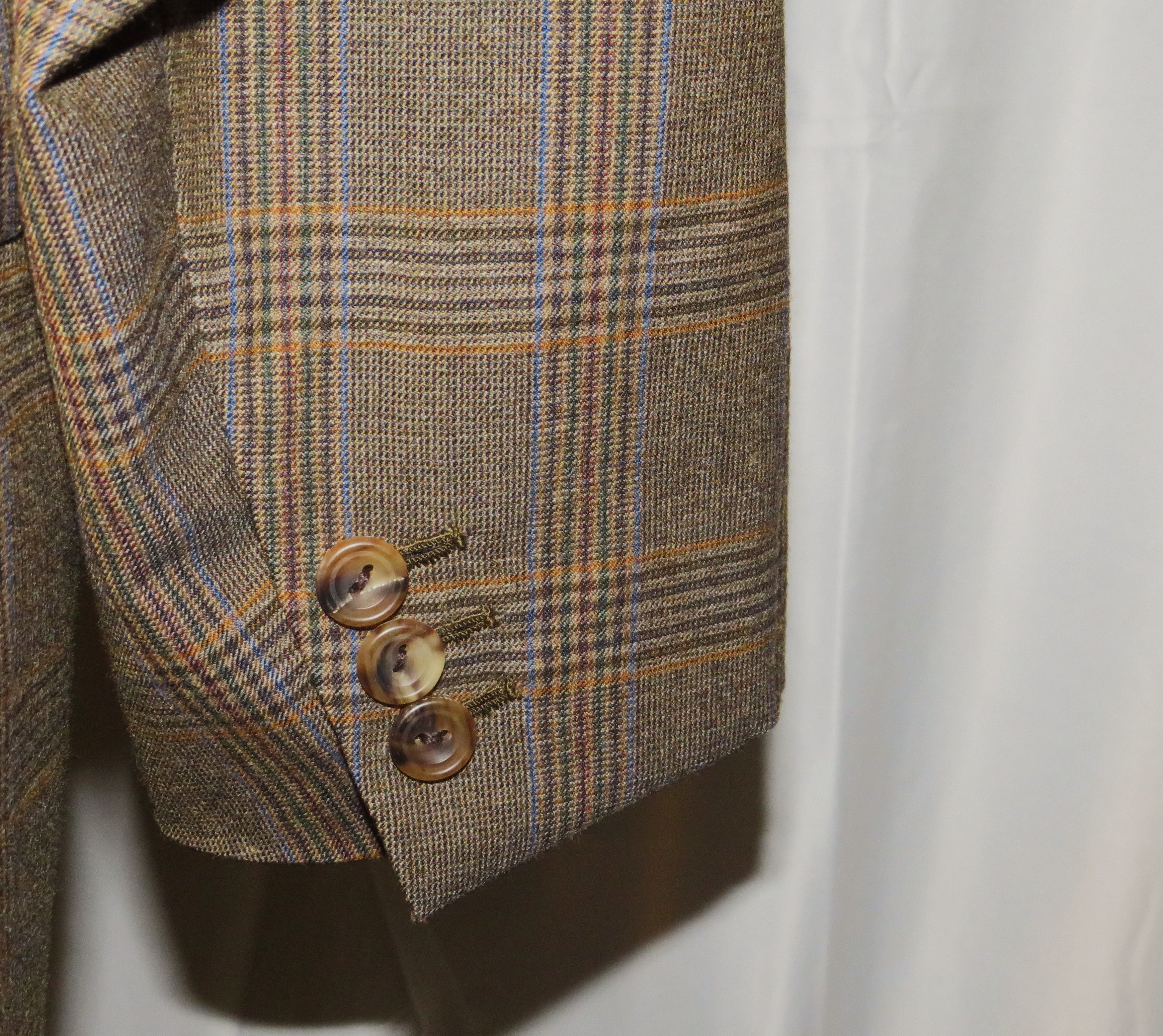 Henry Poole × Savile Row Brown Plaid Bespoke Two Button Sport Coat 40XL Size 40L - 9 Thumbnail